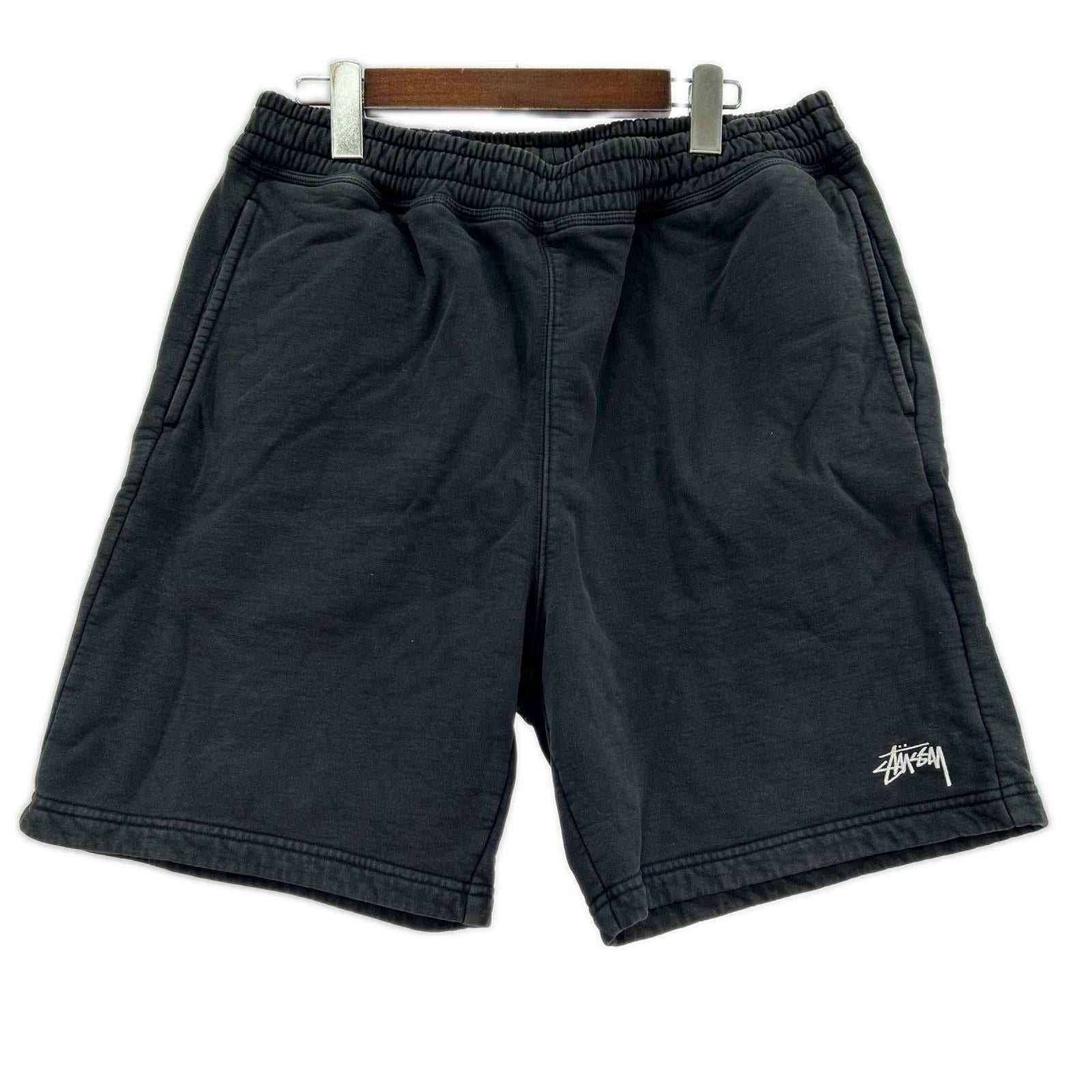 ショートパンツ STUSSY OVERDYED STOCK LOGO SWEAT SHORT (M) M ブラック