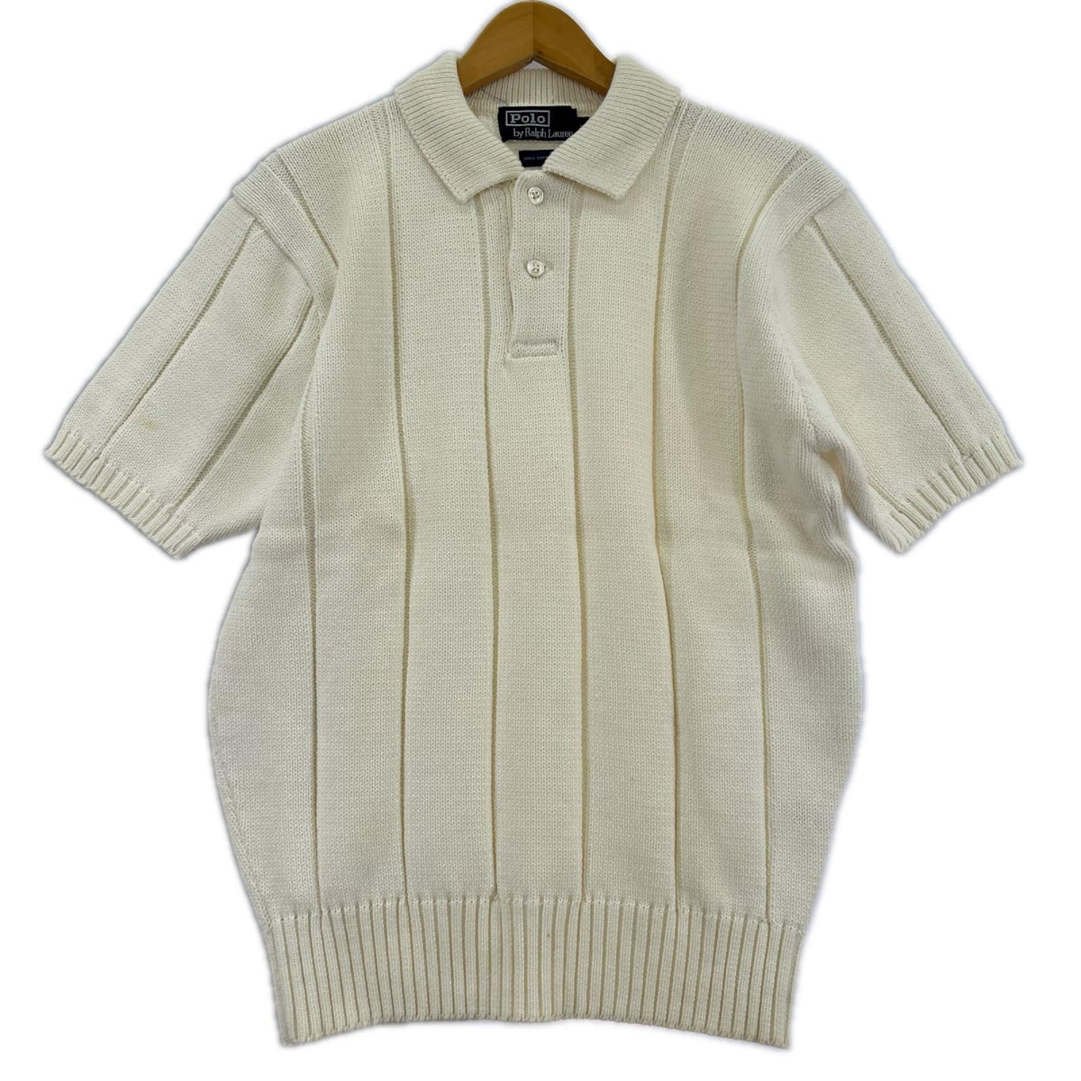 ポロシャツ ｺｯﾄﾝﾆｯﾄﾎﾟﾛ L WHT L ホワイト