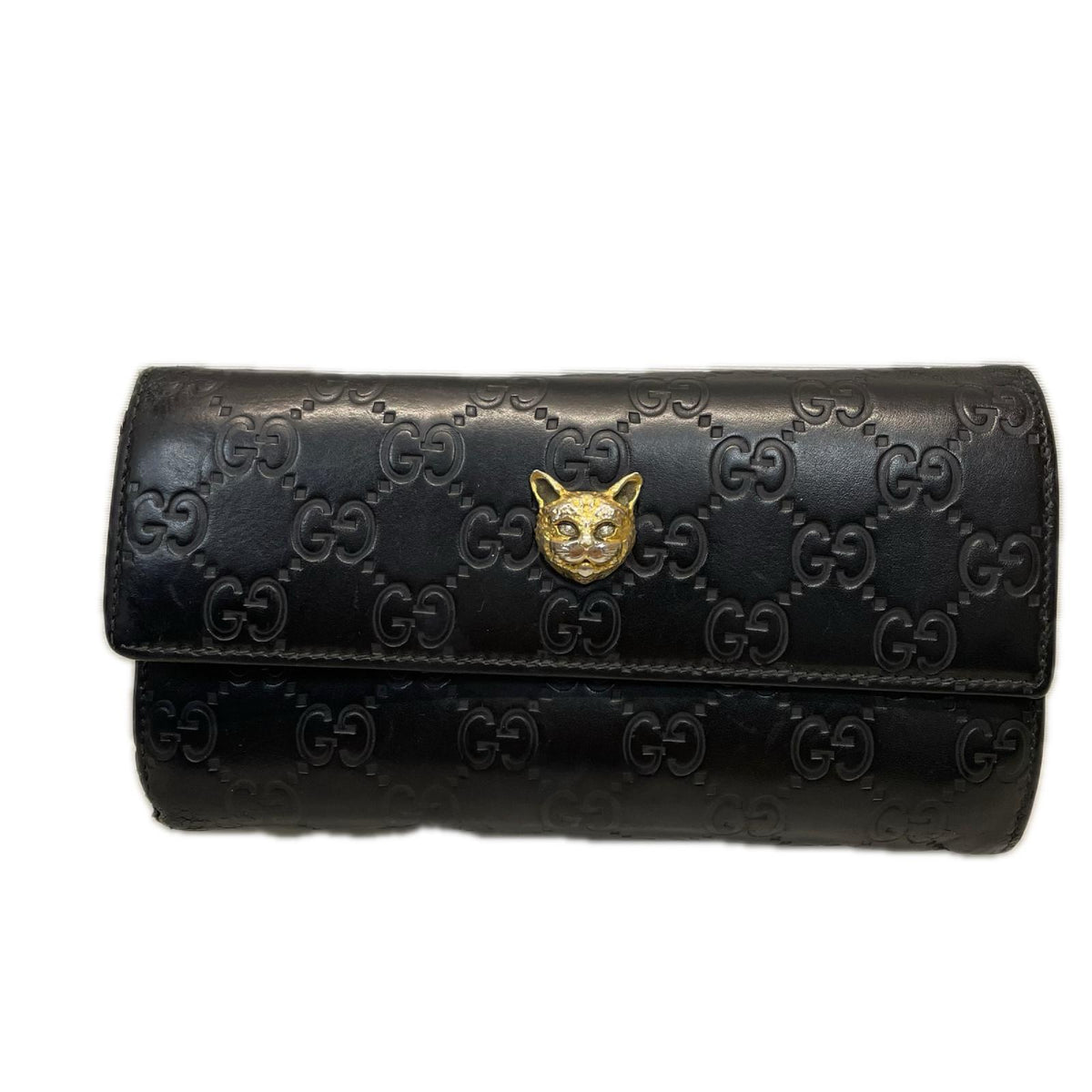 GUCCI グッチシマ リネアキャット　フラップロングウォレット