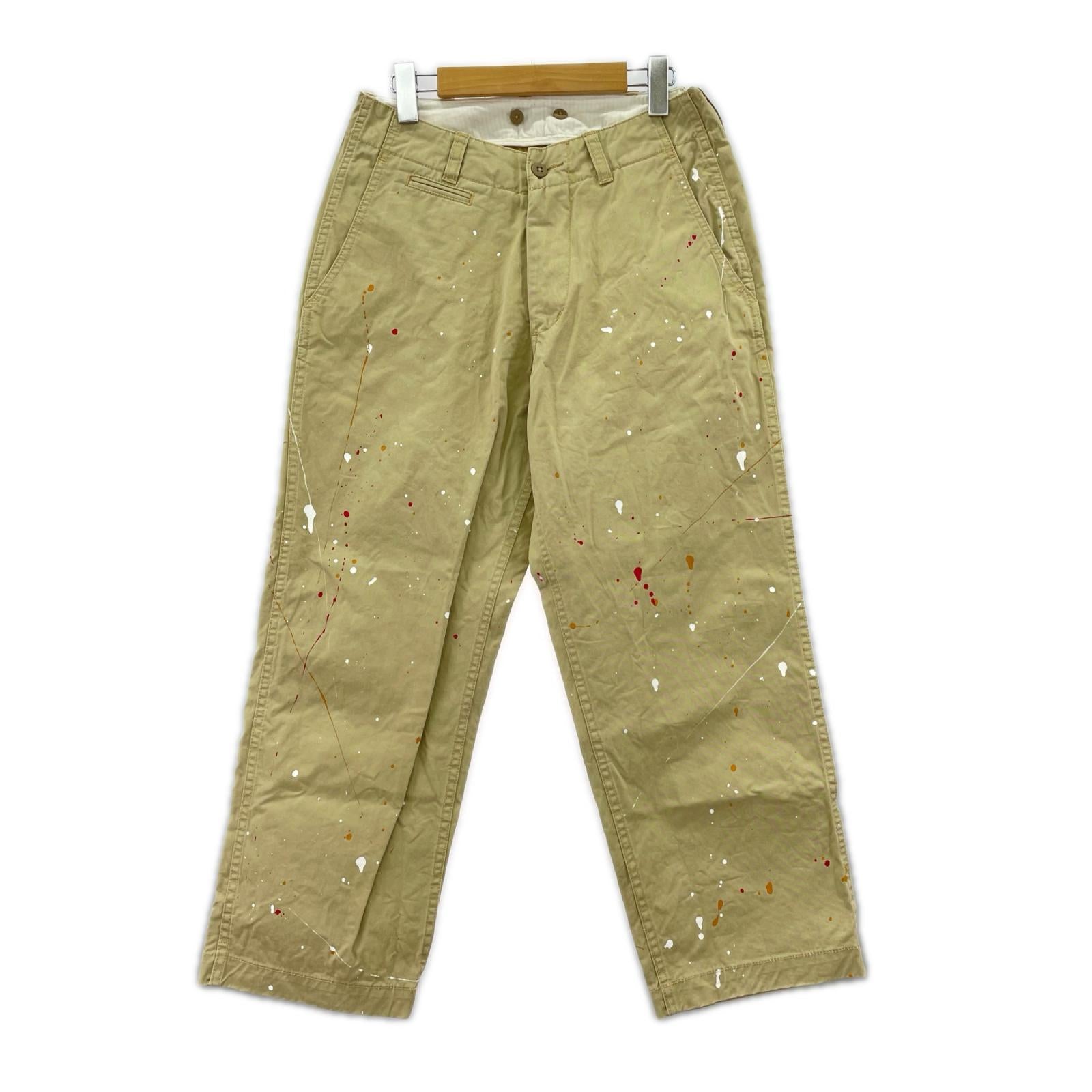 パンツ mastar＆co ペンキ加工チノ　w31 ベージュ