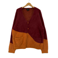 カーディガン MERGED CARDIGAN ｼﾞｬｶﾞｰﾄﾞ 2ﾄｰﾝ 赤/ｵﾚﾝｼﾞ
