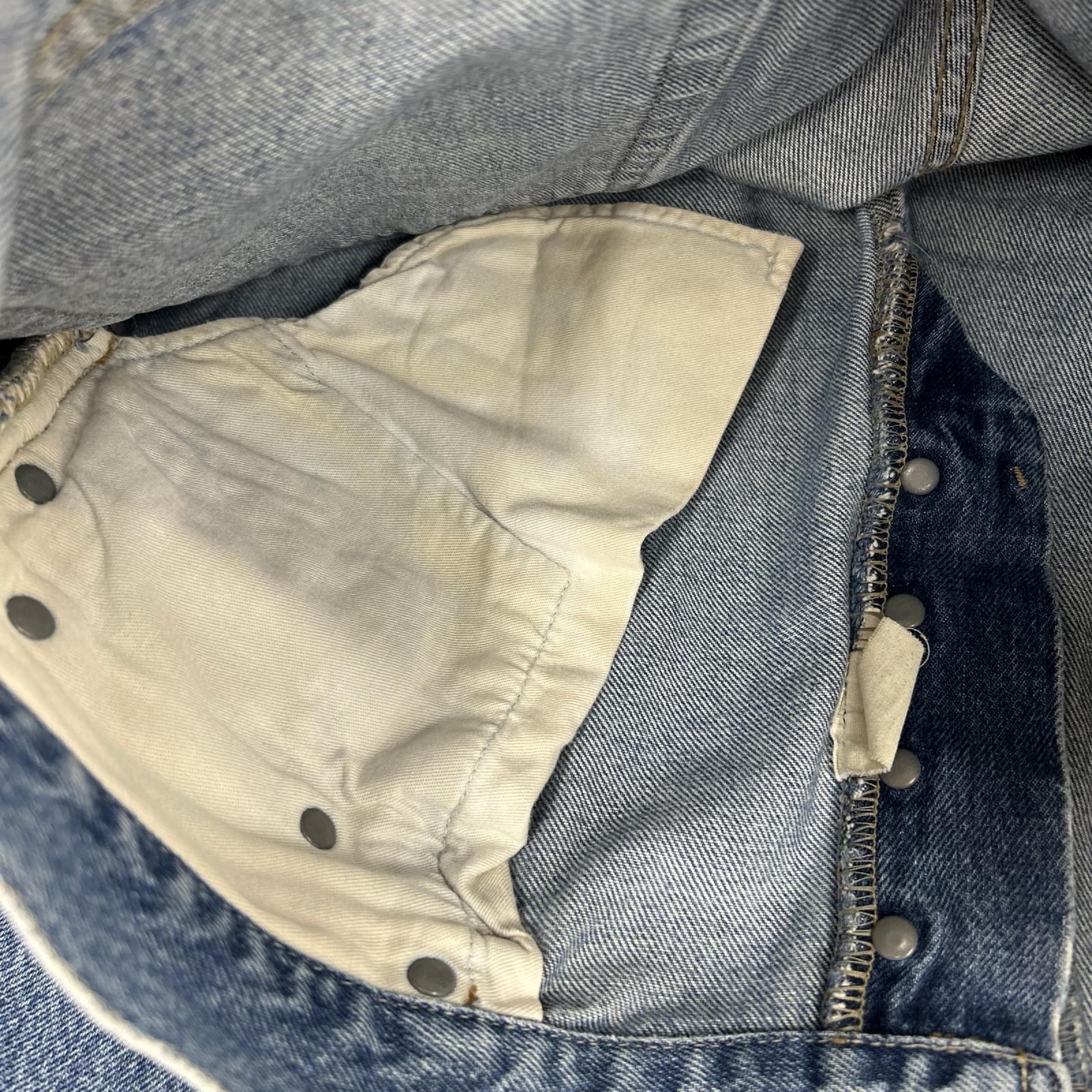 デニムパンツ ﾎﾞﾀﾝﾌﾗｲ ブルー