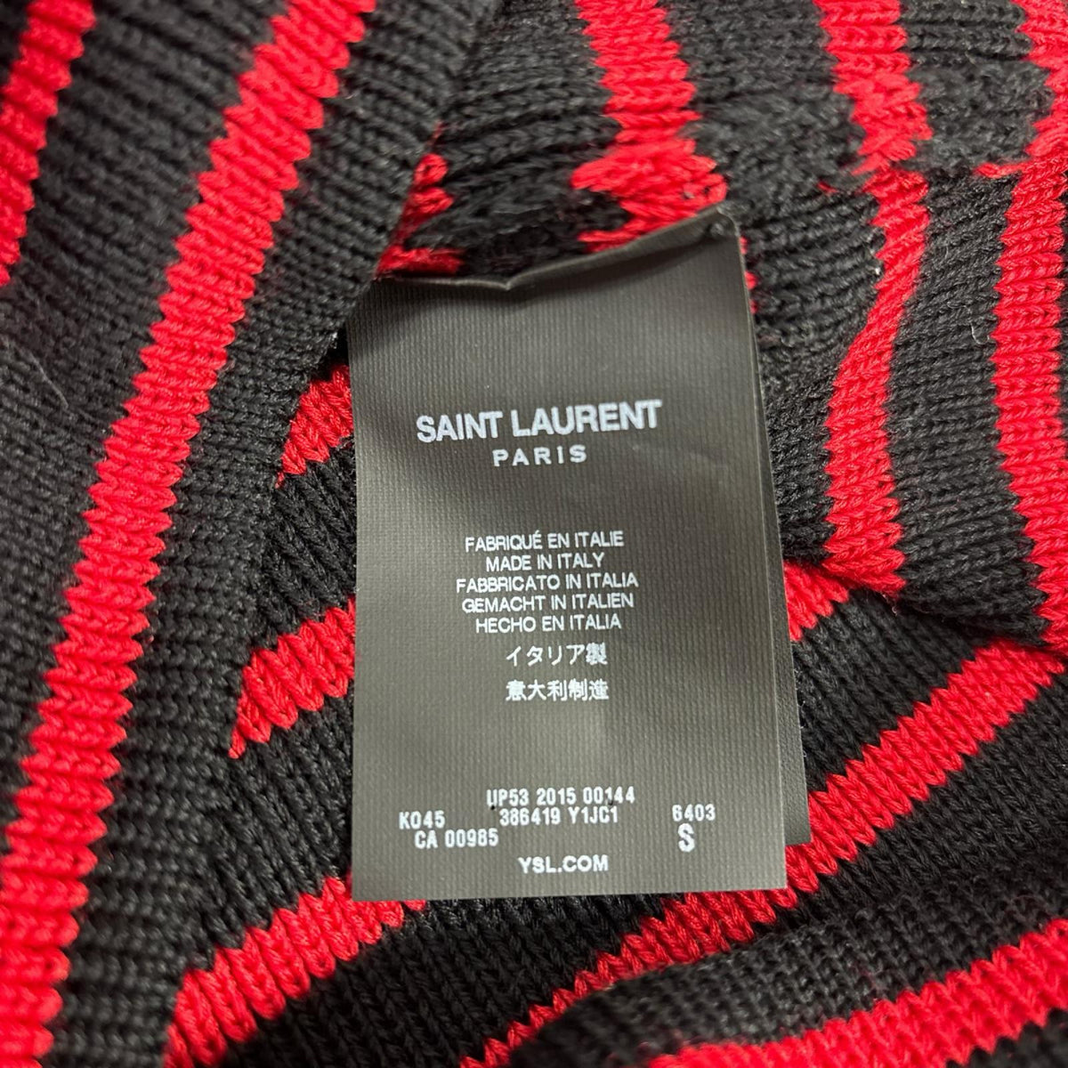 15AW SHOULDER ZIP WOOL BORDER KNIT（S） S