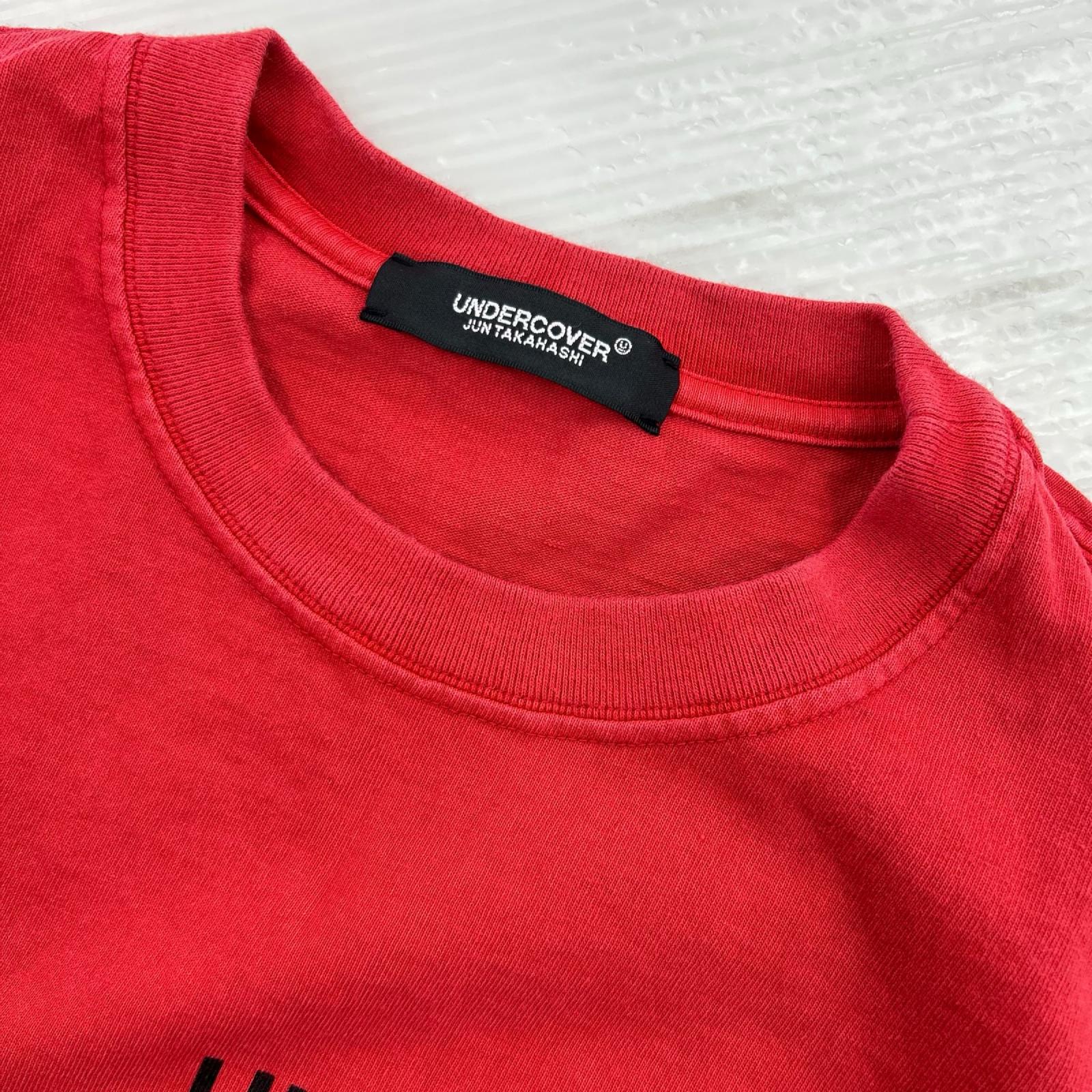 半袖Ｔシャツ UNDERCOVER 26SS ユーズド加工 ロゴプリント 胸ポケット Tee 2 レッド