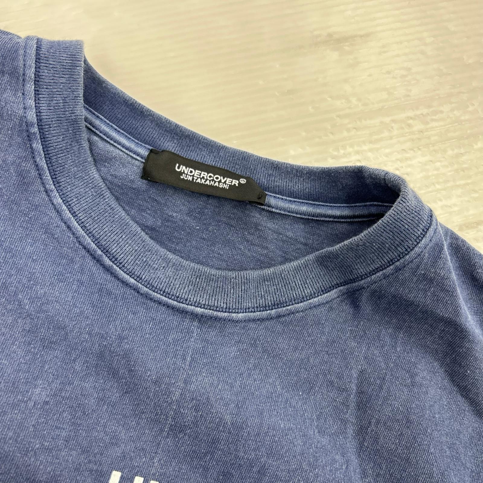 半袖Ｔシャツ UNDERCOVER 26SS ユーズド加工 ロゴプリント 胸ポケット Tee 2 ネイビー