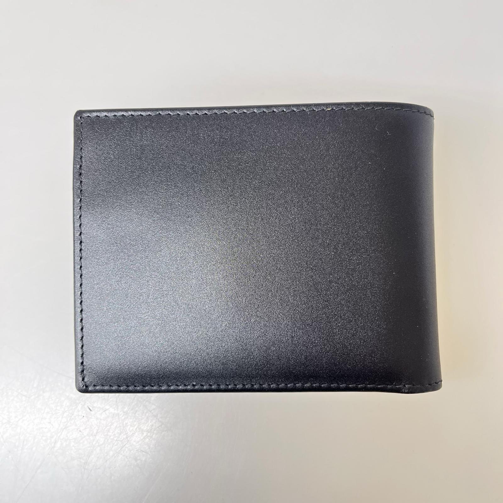 コンパクトウォレット ETTINGER ﾚｻﾞｰ 二つ折り ブラック