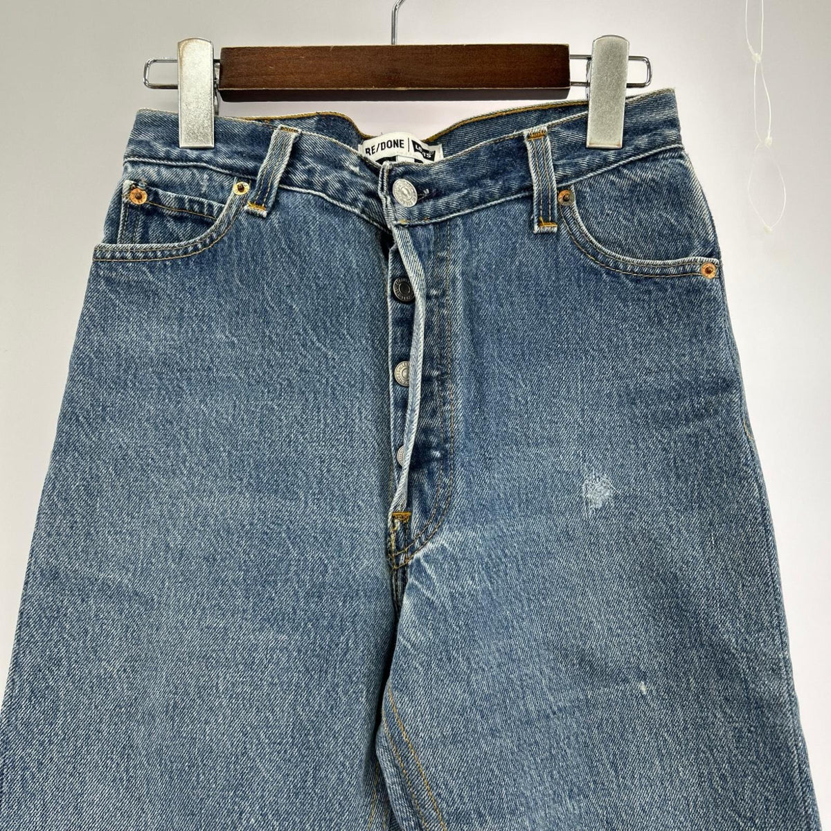 デニムパンツ RE/DONE USA製 ﾎﾞﾀﾝﾌﾗｲｽｷﾆｰﾃﾞﾆﾑﾊﾟﾝﾂ 23 ブルー