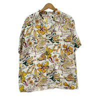 半袖シャツ RAYON HAWAIIAN SHIRT STATE OF HAWAII -L L ホワイト