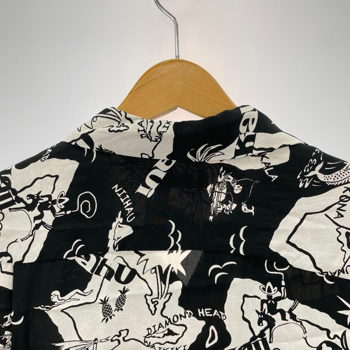 半袖シャツ SHOWING HAWAIIAN ISLAND RAYON HAWAIIAN L L ブラック