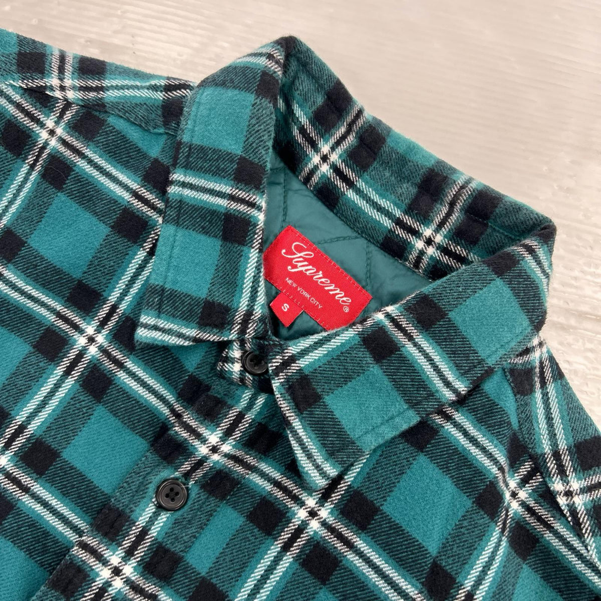 長袖シャツ Arc Logo Quilted Flannei Shirt 緑 (S) S