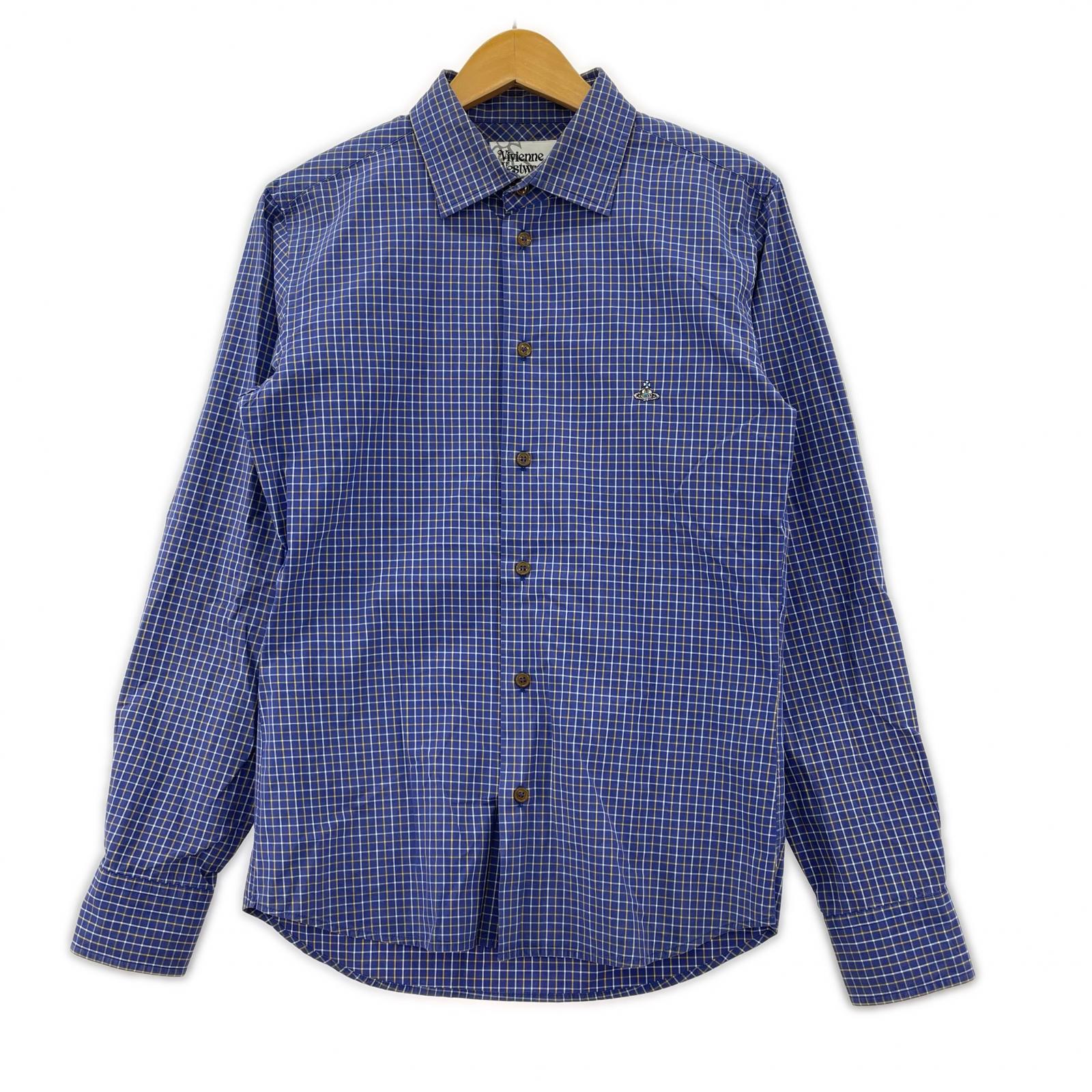 長袖シャツ Vivienne Westwood L/Sﾁｪｯｸｼｬﾂ 青 (44) 44 ブルー