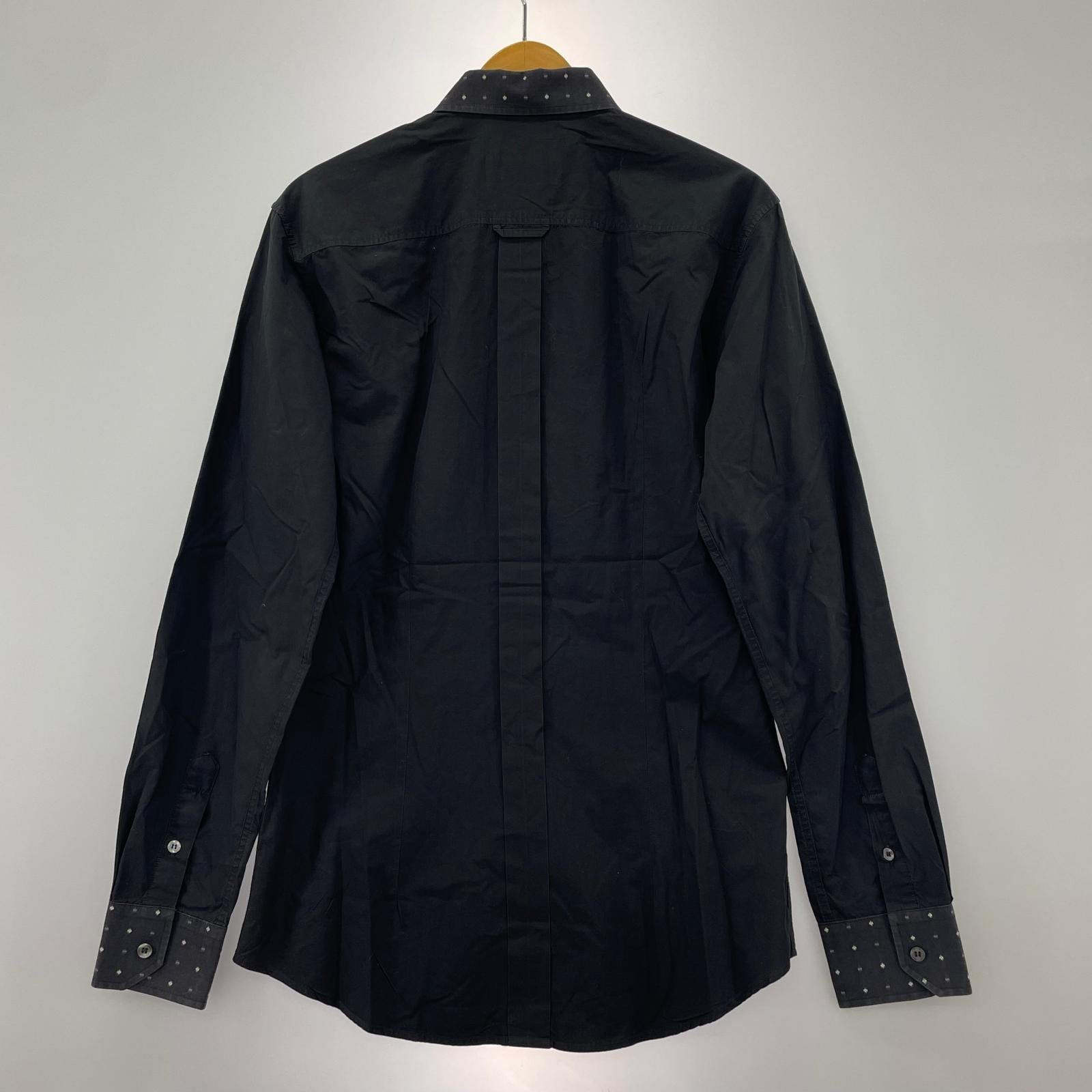 長袖シャツ D＆G 襟ﾄﾞｯﾄｼｬﾂ 黒 40 ブラック