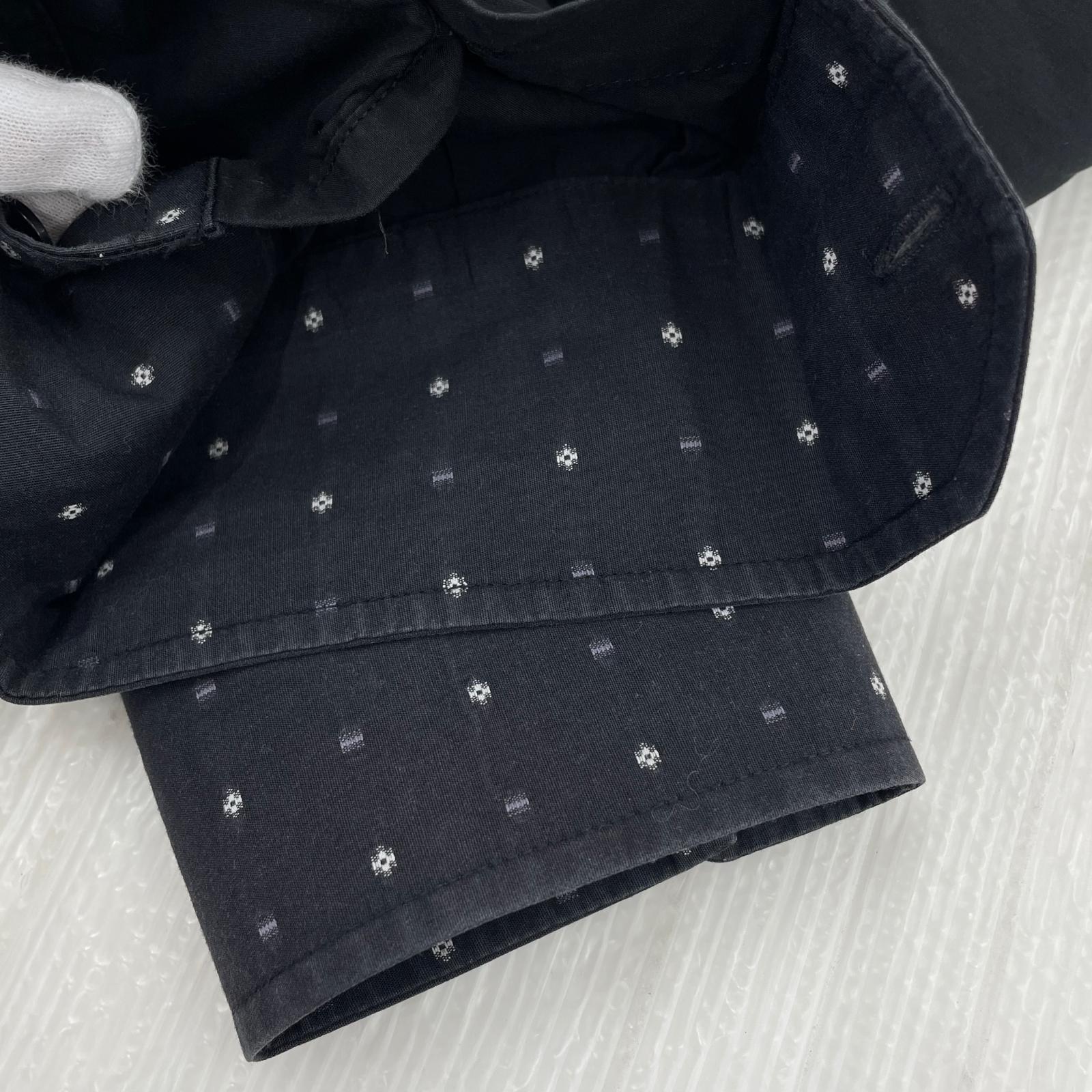 長袖シャツ D＆G 襟ﾄﾞｯﾄｼｬﾂ 黒 40 ブラック