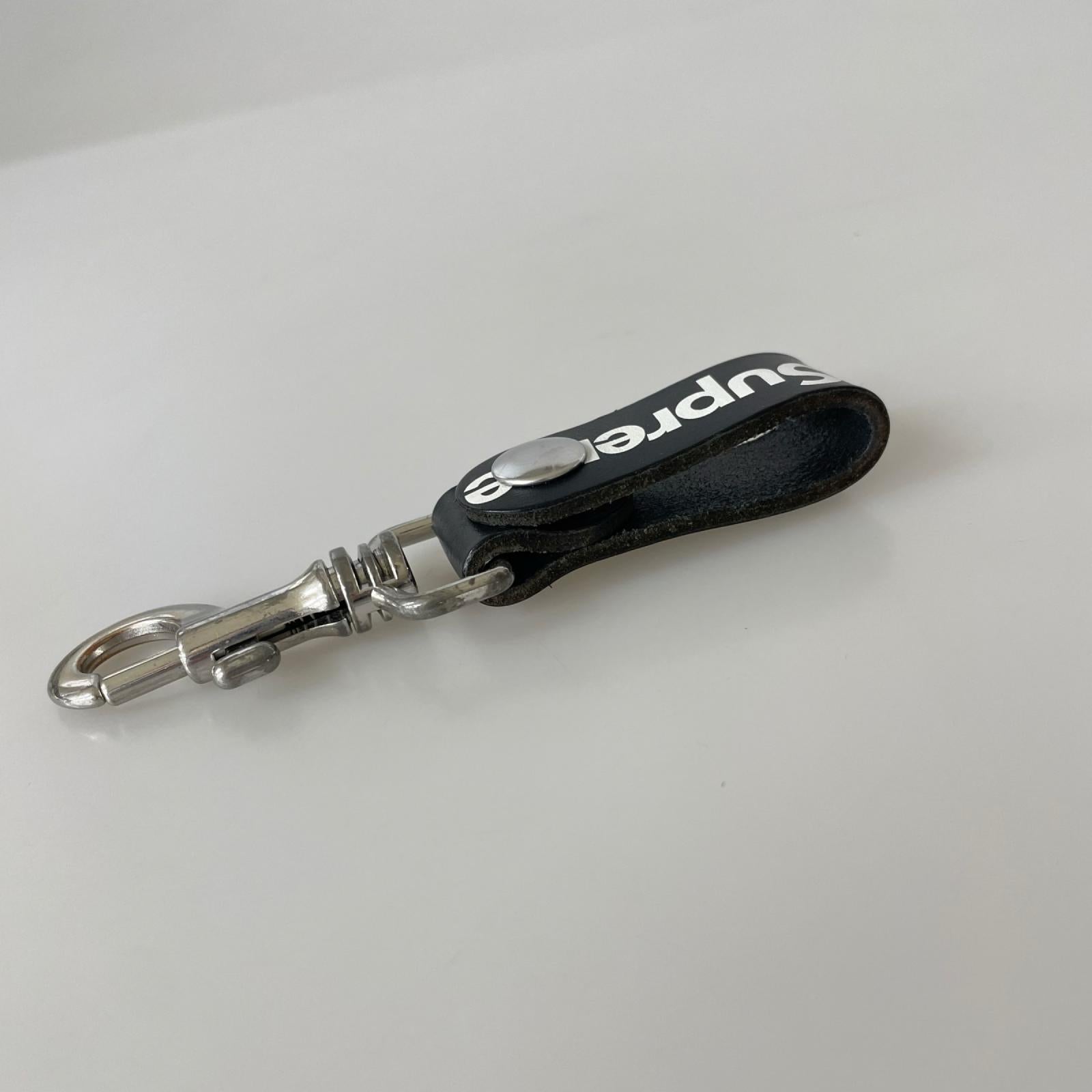 ウォレットチェーン Supreme 21SS Leather Key loop ﾚｯﾄﾞ ブラック