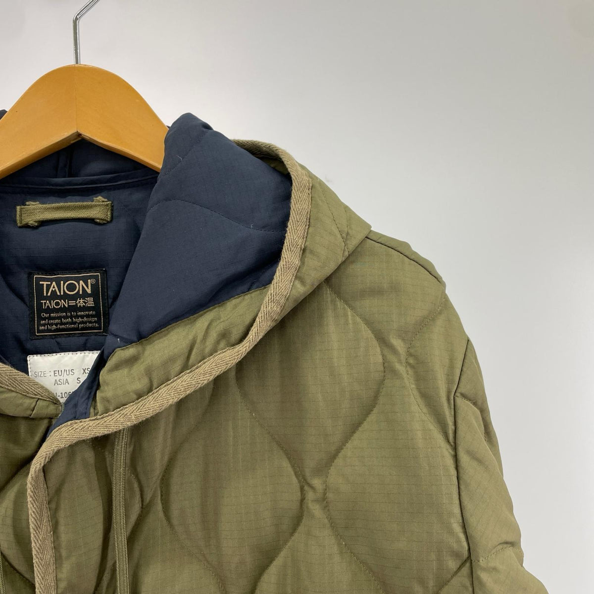 ダウンジャケット 106BML-LONG MILITARY HOOD DOWN COAT 緑 S