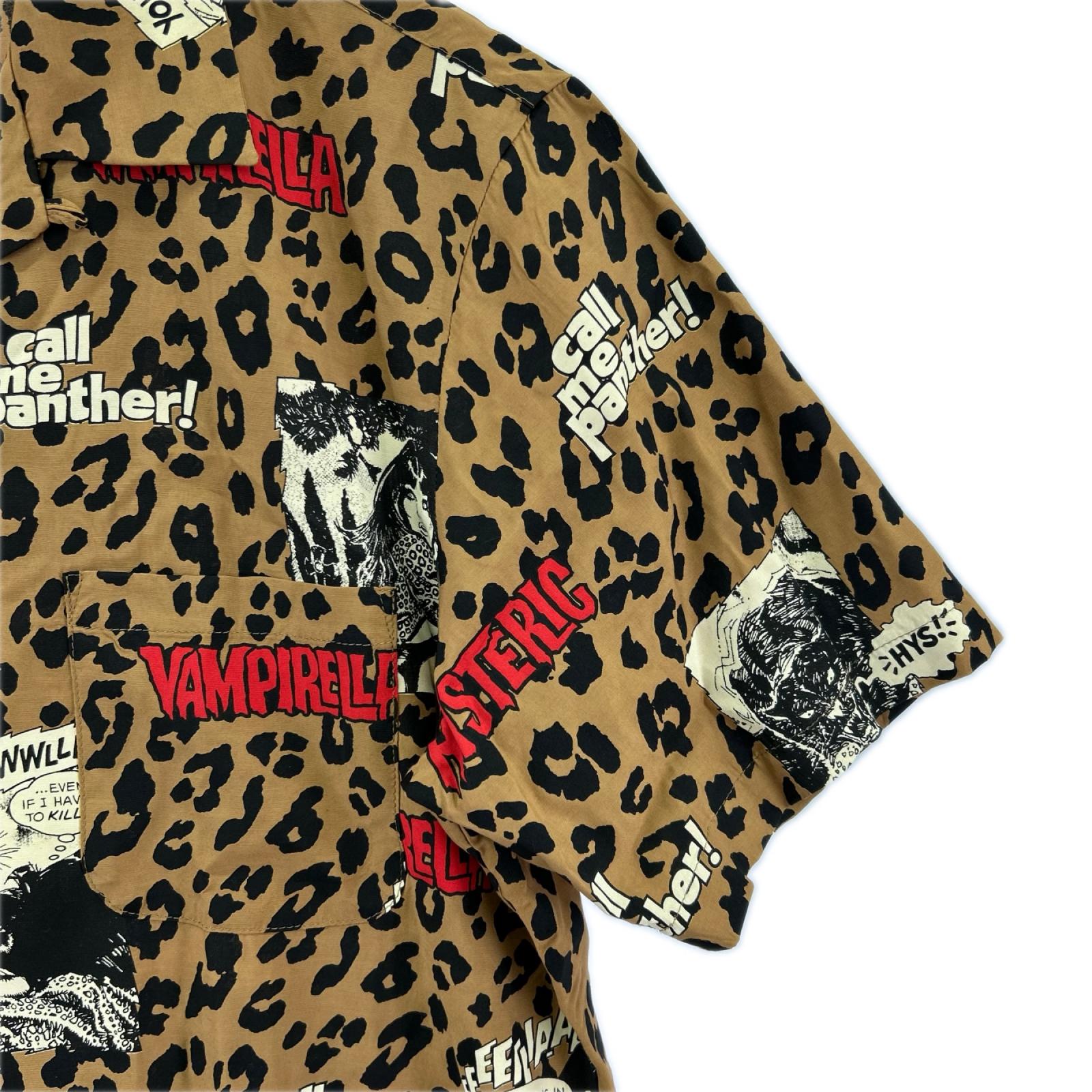 半袖シャツ VAMPIRELLA CALL ME PANTHER シャツ 茶 S S ブラウン