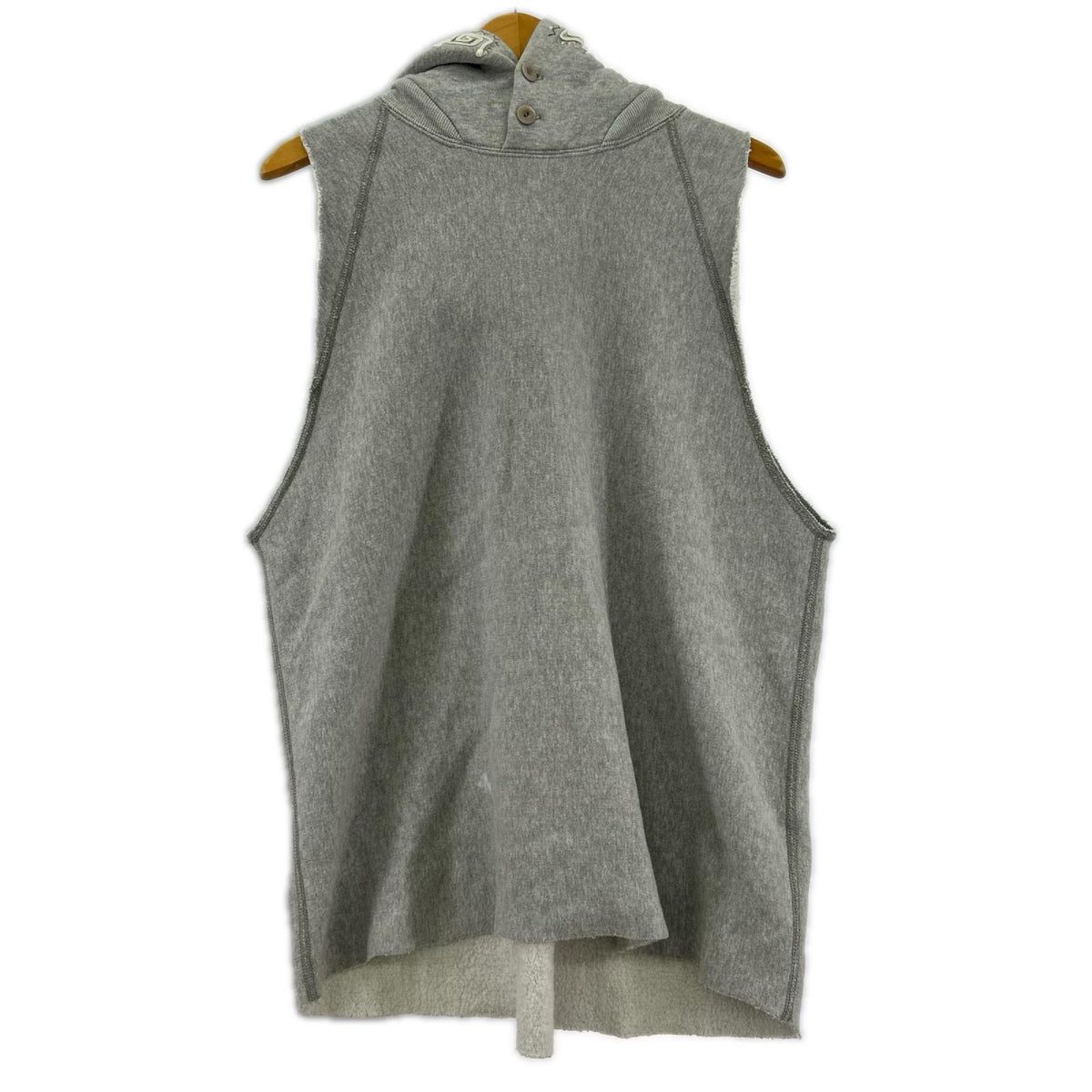 パーカー ﾌｰﾄﾞ刺繍 ｶｯﾄｵﾌﾃﾞｻﾞｲﾝ ﾍﾞｽﾄ ｸﾞﾚｰ グレー