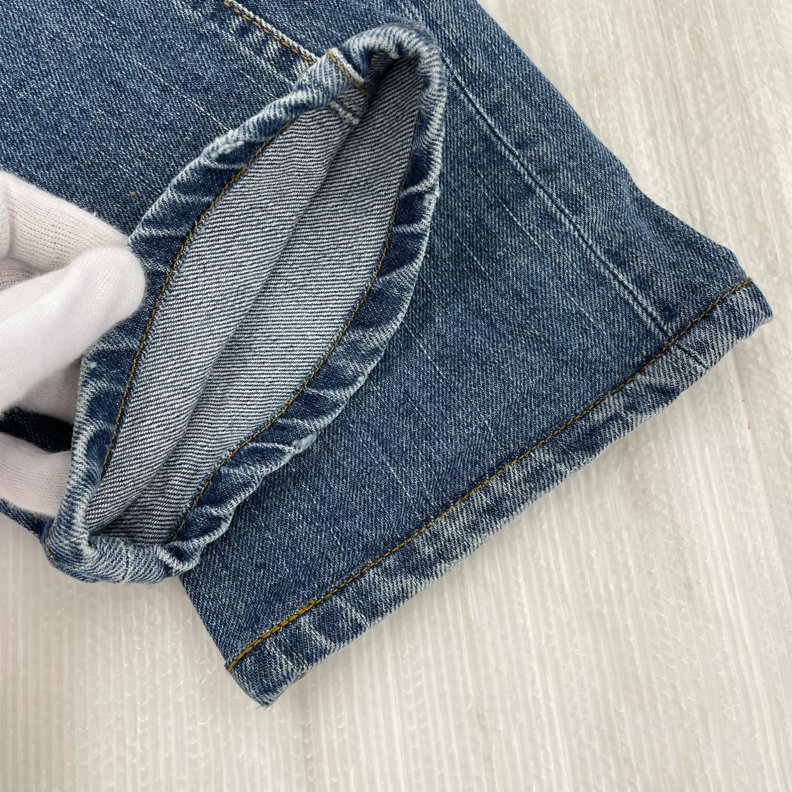 デニムパンツ 加工ﾃﾞﾆﾑ ｽﾘﾑﾀｲﾌﾟ ﾗｲﾄﾌﾞﾙｰ (実寸31) 31 ブルー