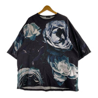 半袖Ｔシャツ t-cloth inkjet big rose ブラック