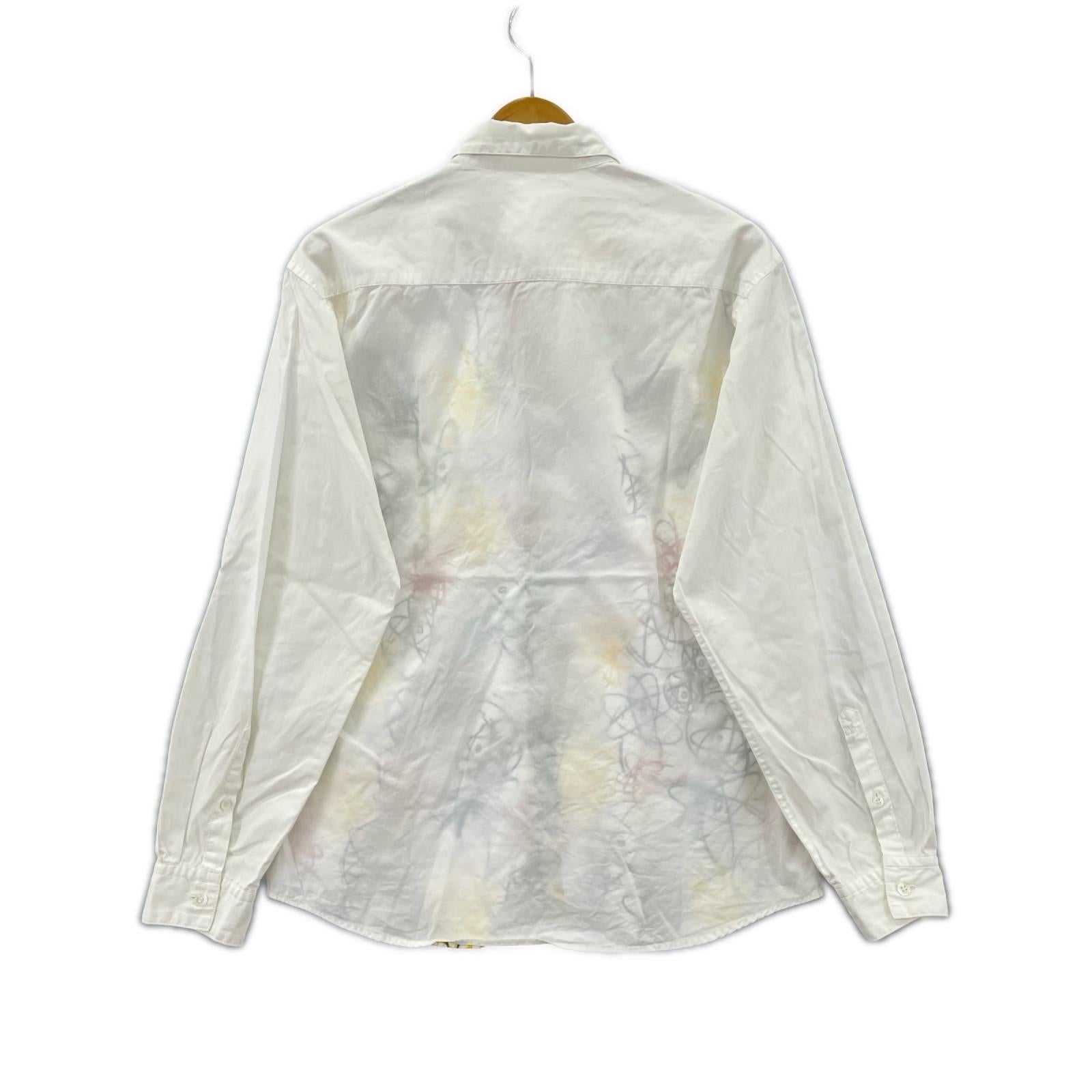 長袖シャツ FUTURA ﾍﾟﾝｷﾌﾟﾘﾝﾄｼｬﾂ M M ホワイト
