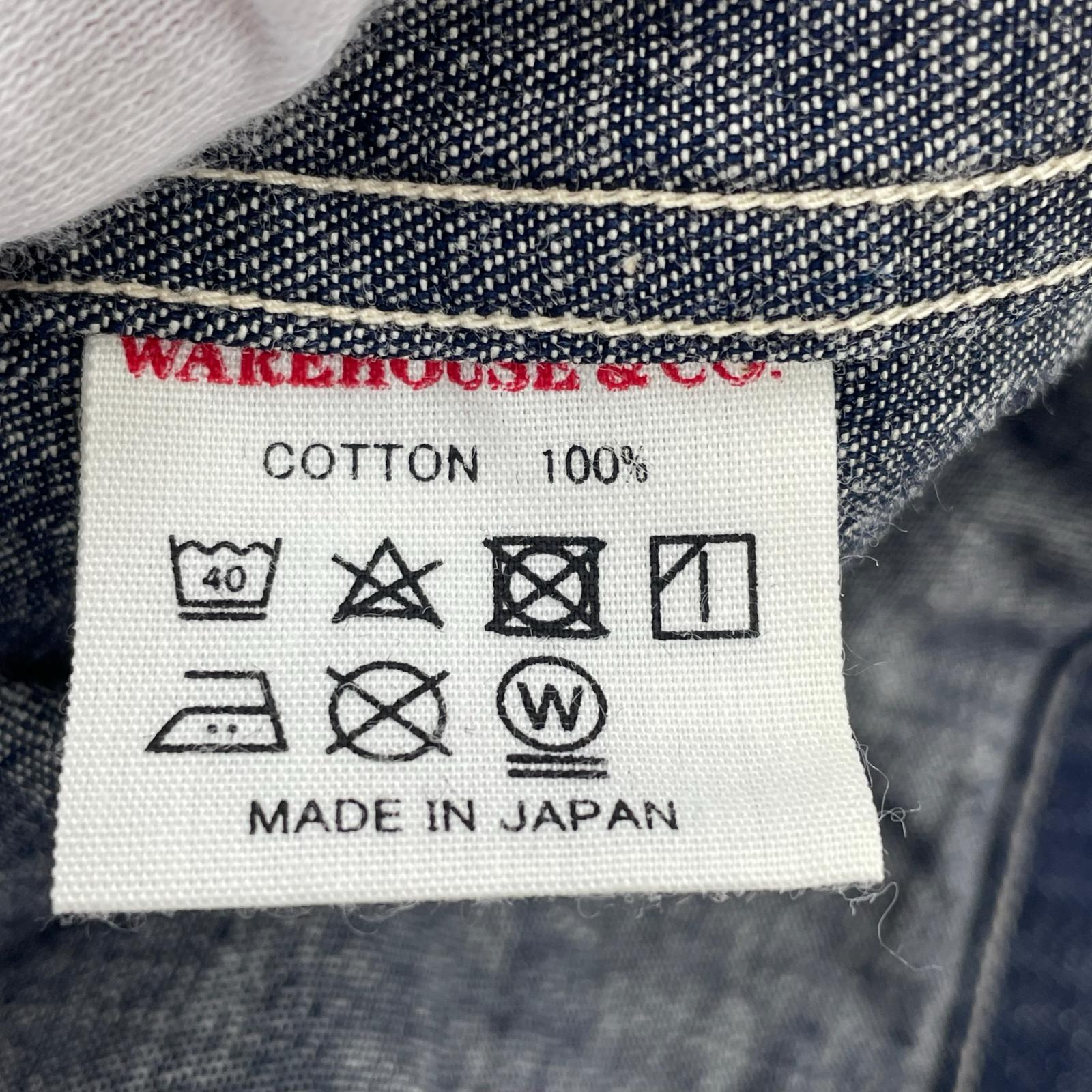 半袖シャツ WAREHOUSE lot.3091 DUCK DIGGER ﾃﾞﾆﾑｼｬﾂ (42) 42 ネイビー