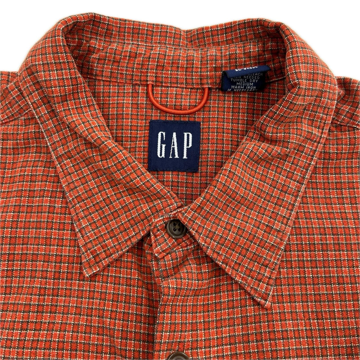長袖シャツ OLD GAP ﾁｪｯｸ ｵﾚﾝｼﾞ (XL)