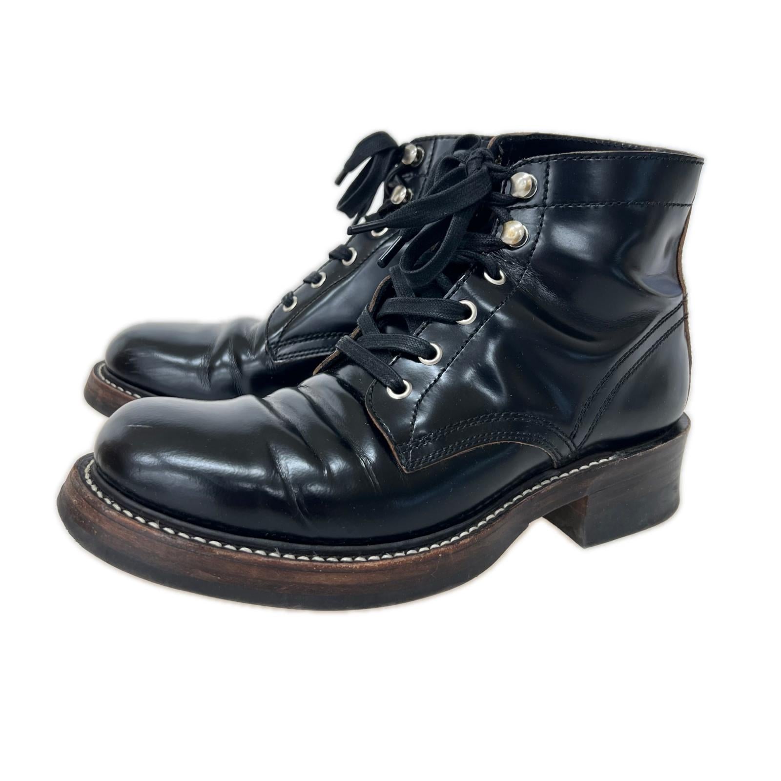 ブーツ WORK BOOTS SAXON GLASS LEATHER （US8/26cm） ブラック
