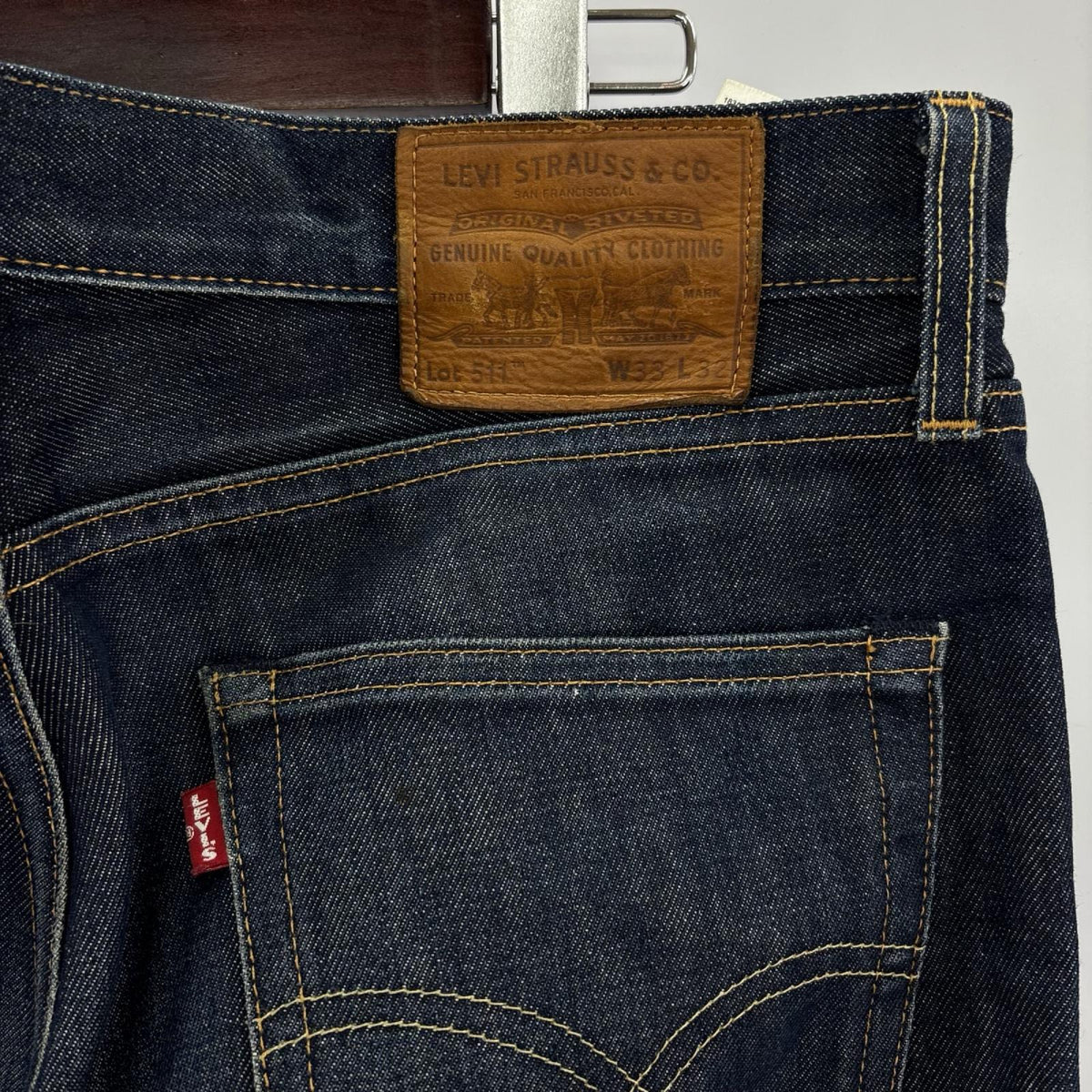デニムパンツ PREMIUM 511 ｾﾙﾋﾞｯｼﾞ 米国製 W33 33 ネイビー
