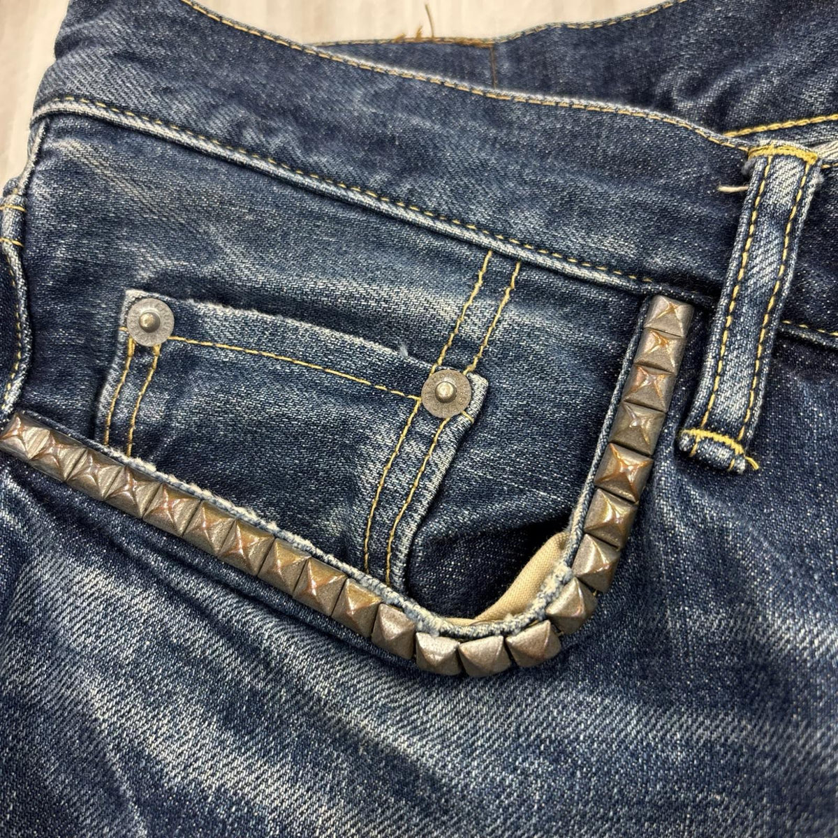 デニムパンツ ダメージデニム W31L32 31 ネイビー