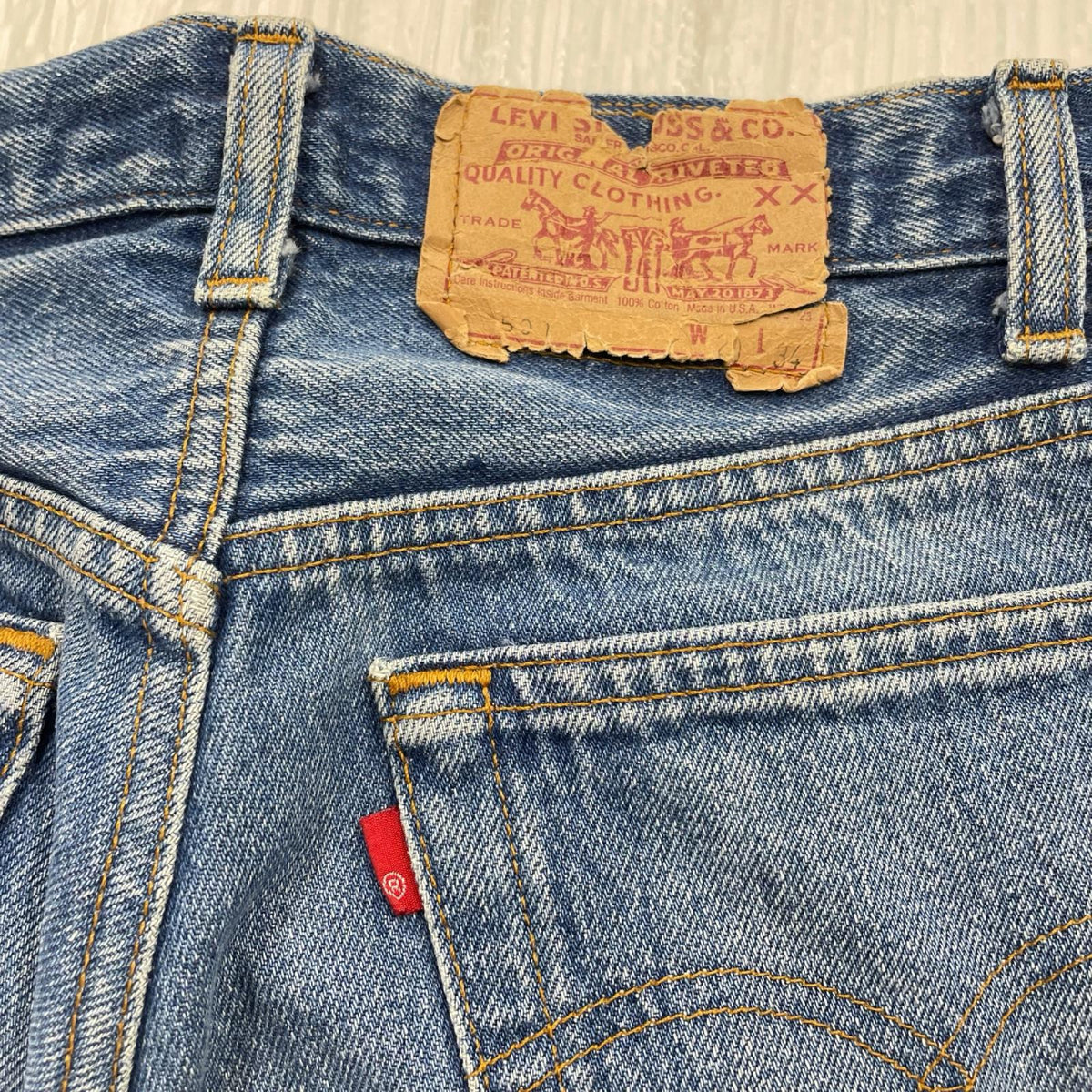 デニムパンツ Levi's 501 USA製 ﾃﾞﾆﾑﾊﾟﾝﾂ ﾎﾞﾀﾝ裏653 W29L34