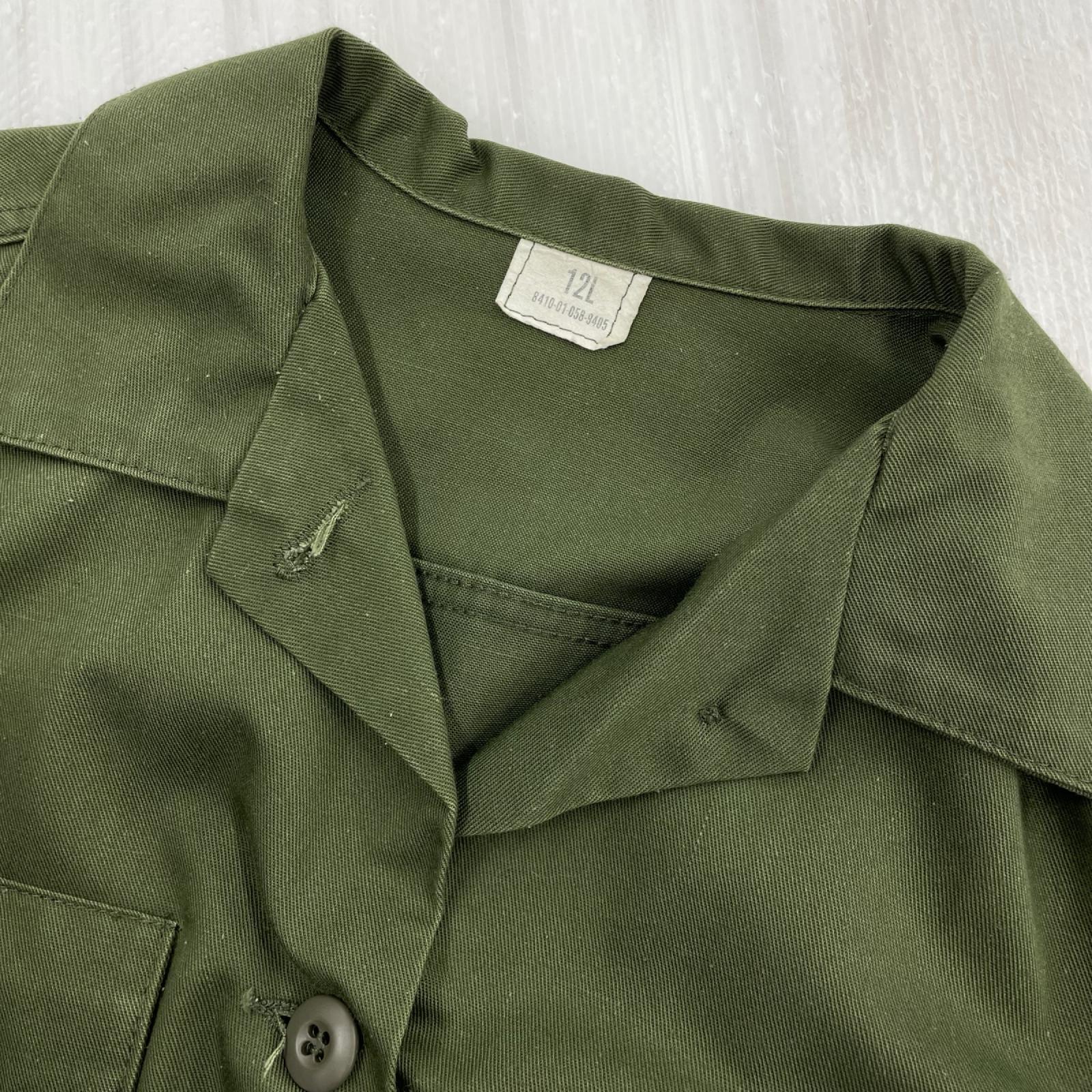 長袖シャツ 80s U.S.ARMY ﾚﾃﾞｨｰｽ用ﾕｰﾃｨﾘﾃｨｼｬﾂ 緑 カーキ