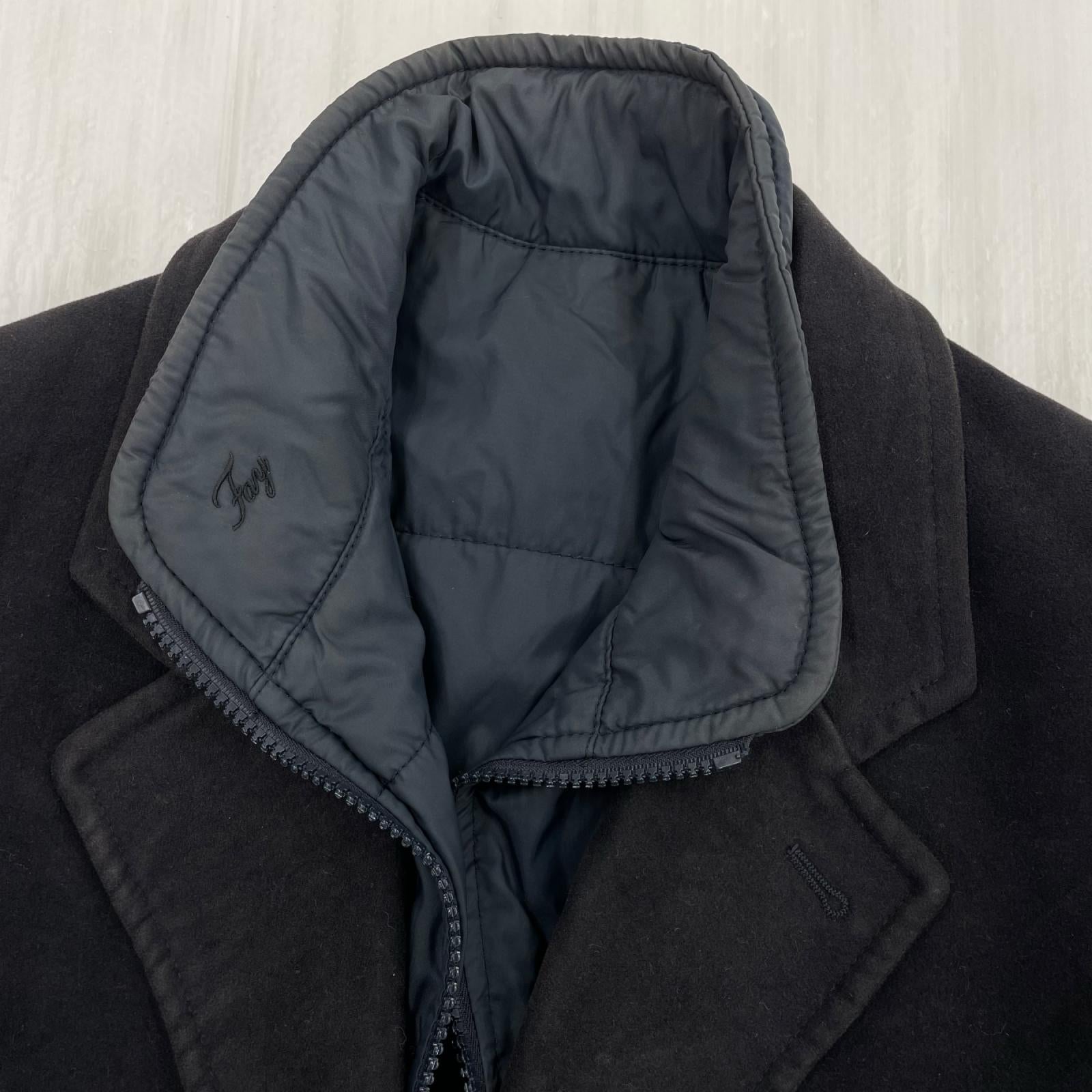 ジャケット Fay ｲﾀﾘｱ製 DOUBLE COAT 黒 L ブラック
