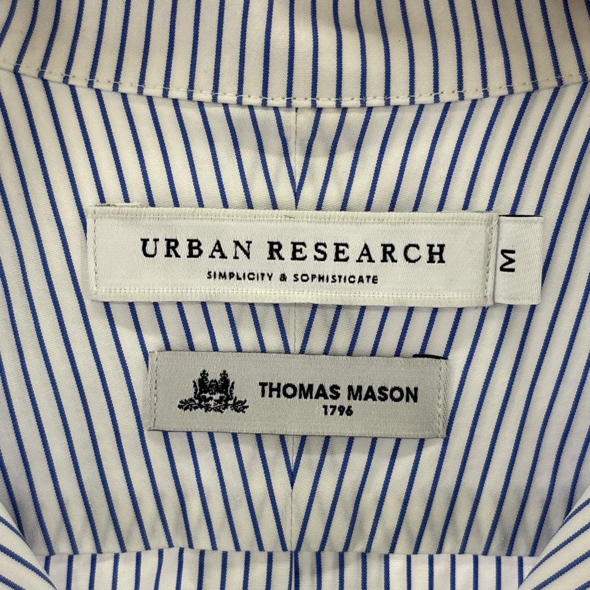 半袖シャツ THOMAS MASON ｽﾄﾗｲﾌﾟ M