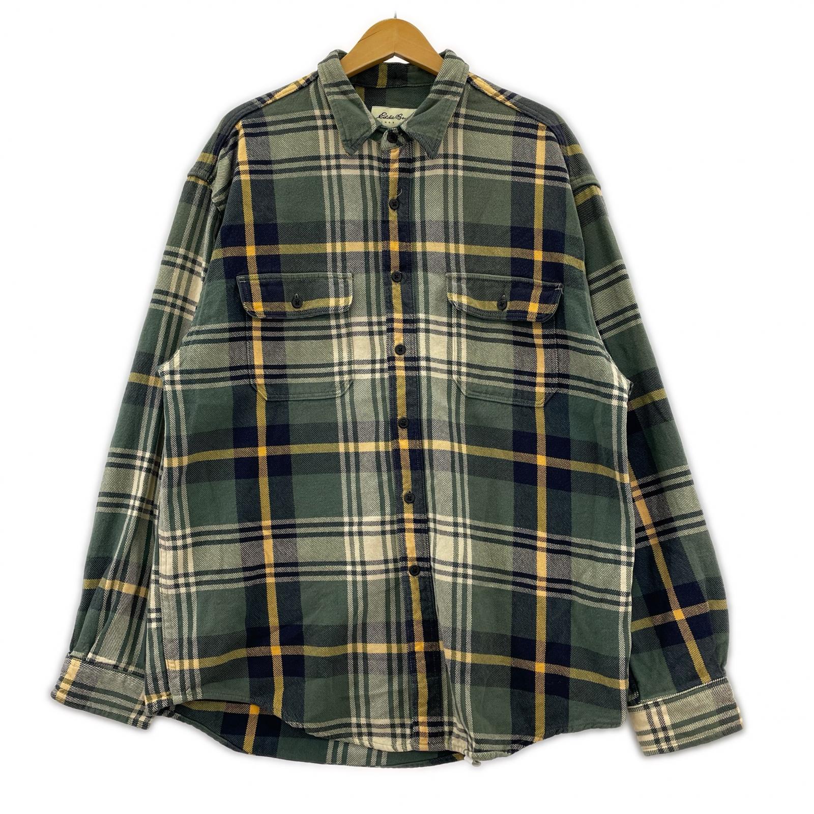 長袖シャツ Eddie Bauer ﾈﾙｼｬﾂ ｸﾞﾘｰﾝ (L) L グリーン