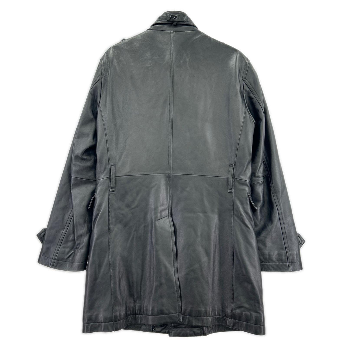 ジャケット ﾗﾑﾚｻﾞｰﾄﾚﾝﾁｺｰﾄ 黒 (M) M ブラック