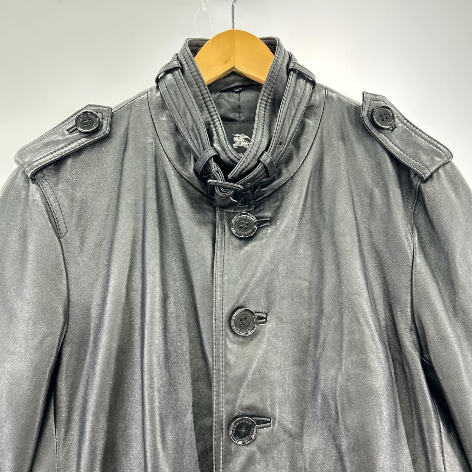 ジャケット ﾗﾑﾚｻﾞｰﾄﾚﾝﾁｺｰﾄ 黒 (M) M ブラック