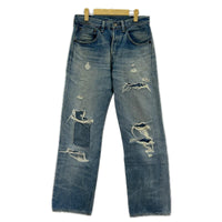 デニムパンツ LEVI'S VINTAGE CLOTHING 1955ﾓﾃﾞﾙ 501XX ｸﾗｯｼｭ ﾘﾍﾟｱ加工ﾃﾞﾆﾑﾊﾟﾝﾂ 28 ブルー