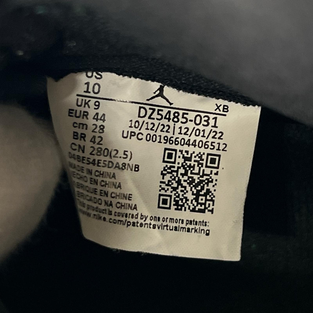 スニーカー AIR JORDAN 1 RETRO HIGH OG 28cm (US10 UK9 1/2 EU46) ブラック