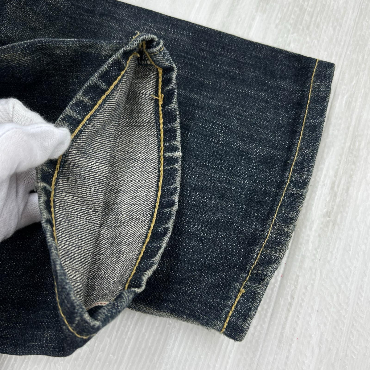 デニムパンツ RIGID.DP MID PANTS S S ネイビー