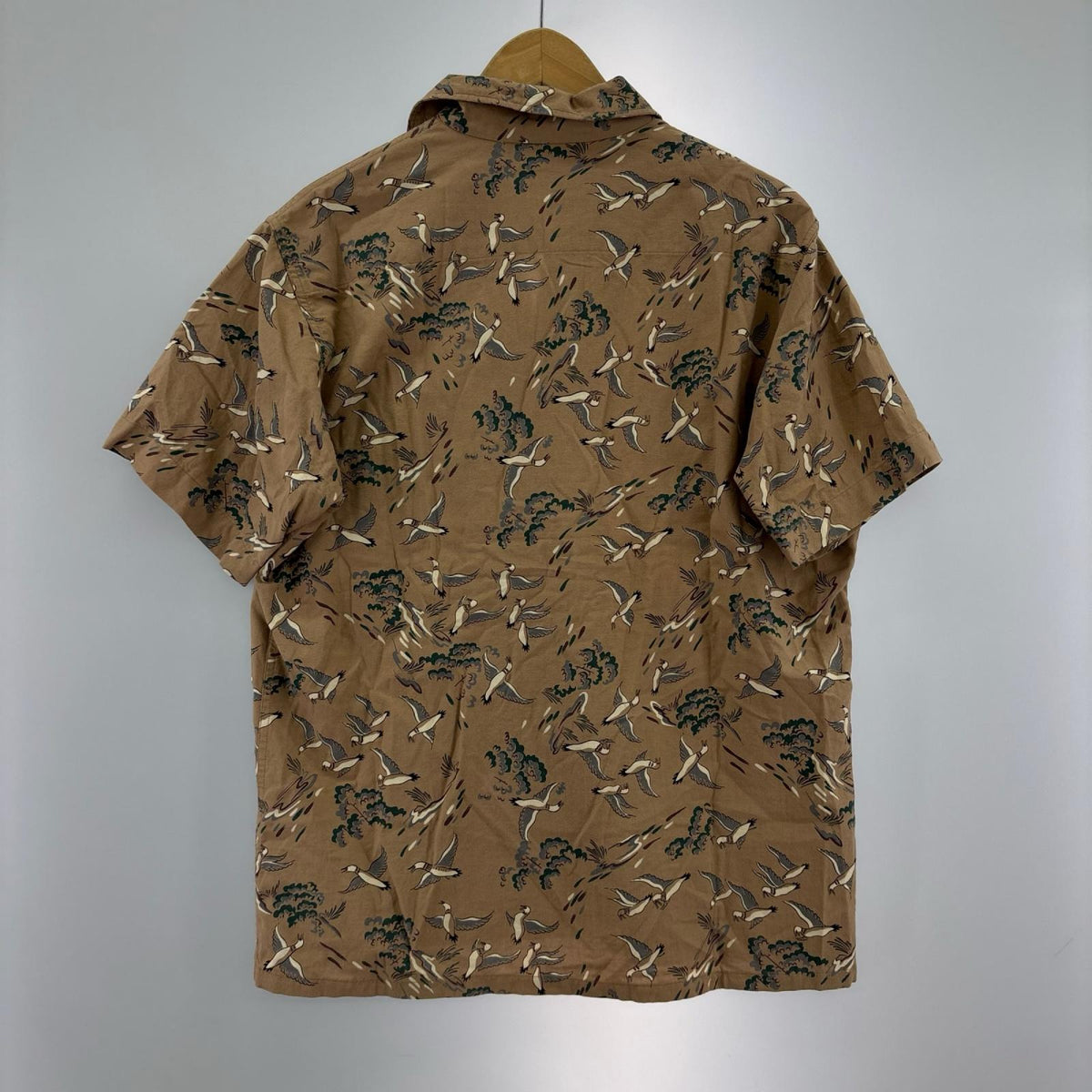 半袖シャツ ﾊﾜｲｱﾝ 和柄 茶 L L ブラウン