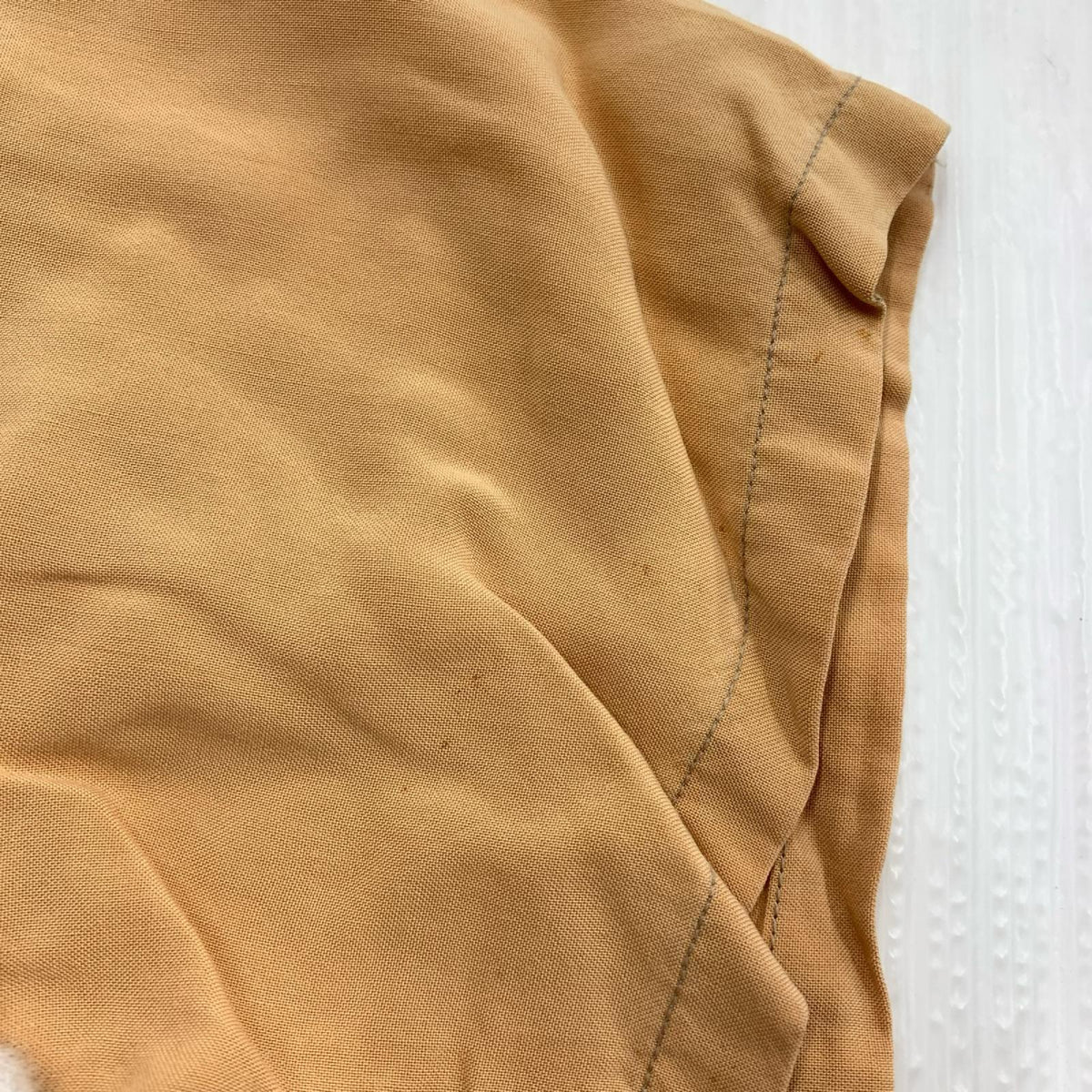 半袖シャツ Hilton 50s-60s ﾁｪｰﾝｽﾃｯﾁ ﾎﾞｳﾘﾝｸﾞｼｬﾂ ｵﾚﾝｼﾞ M オレンジ
