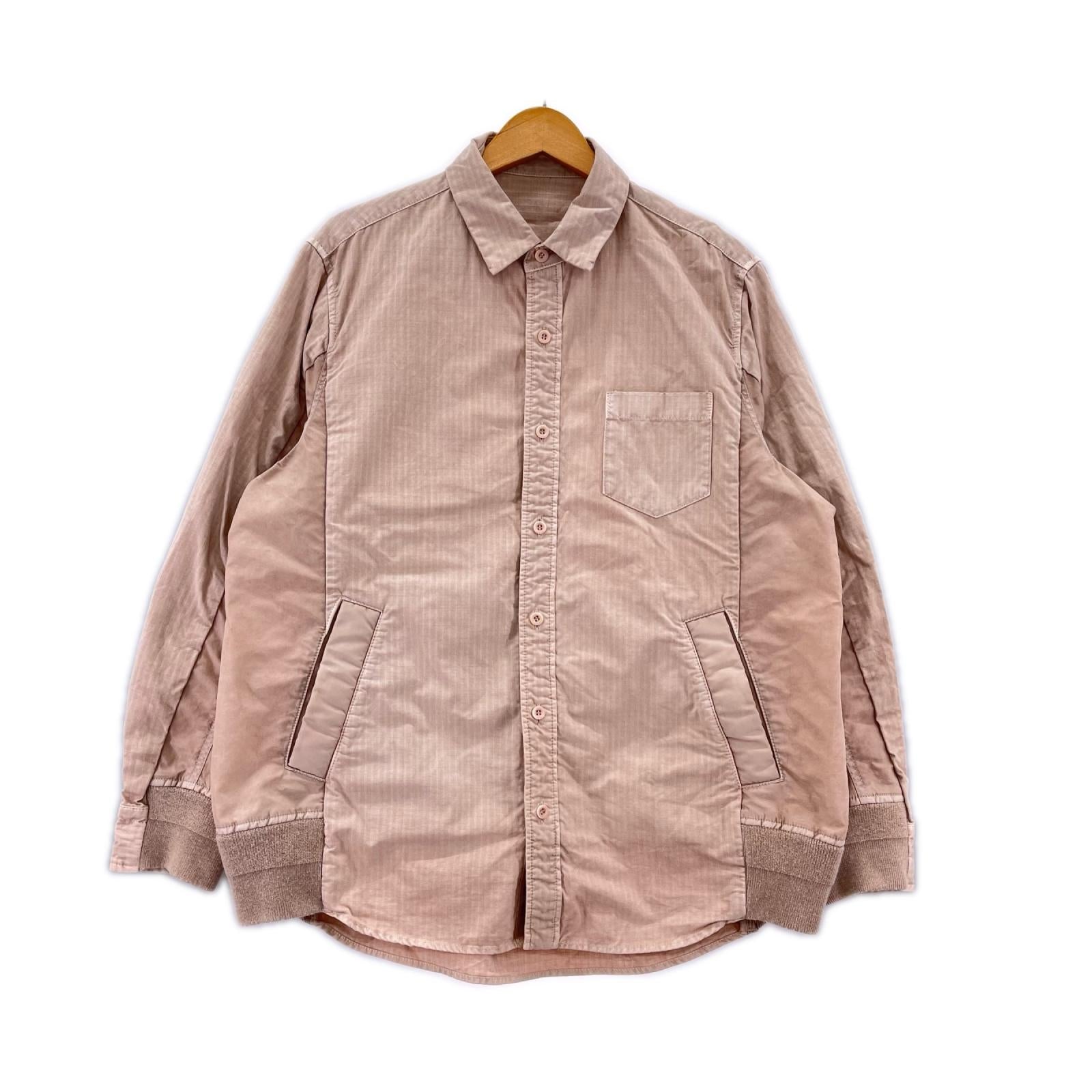 長袖シャツ ガーメントダイリップストップ×ナイロンツイルシャツ