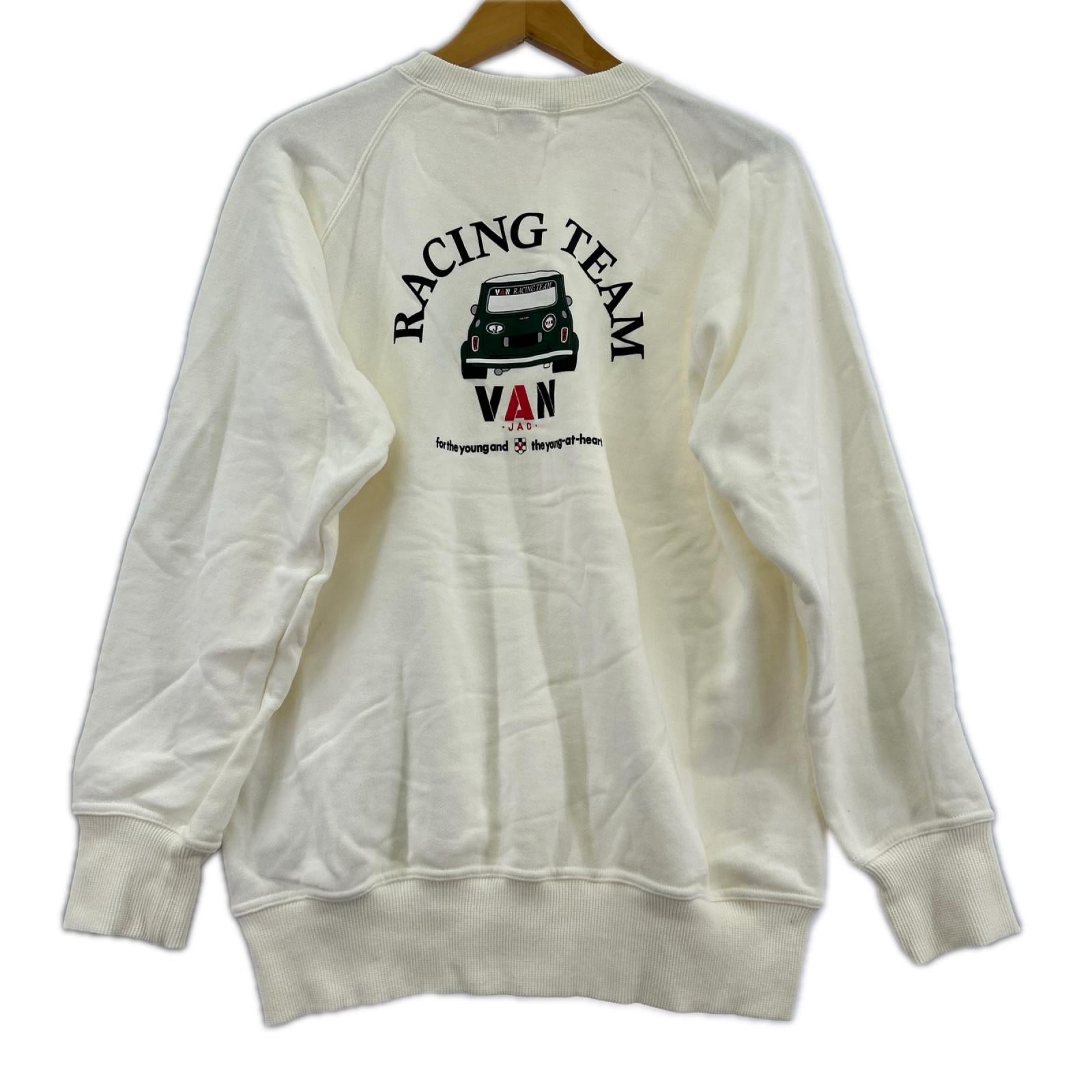 スウェット VAN JAC ｽｳｪｯﾄ RACING TEAM 白 (M) M ホワイト