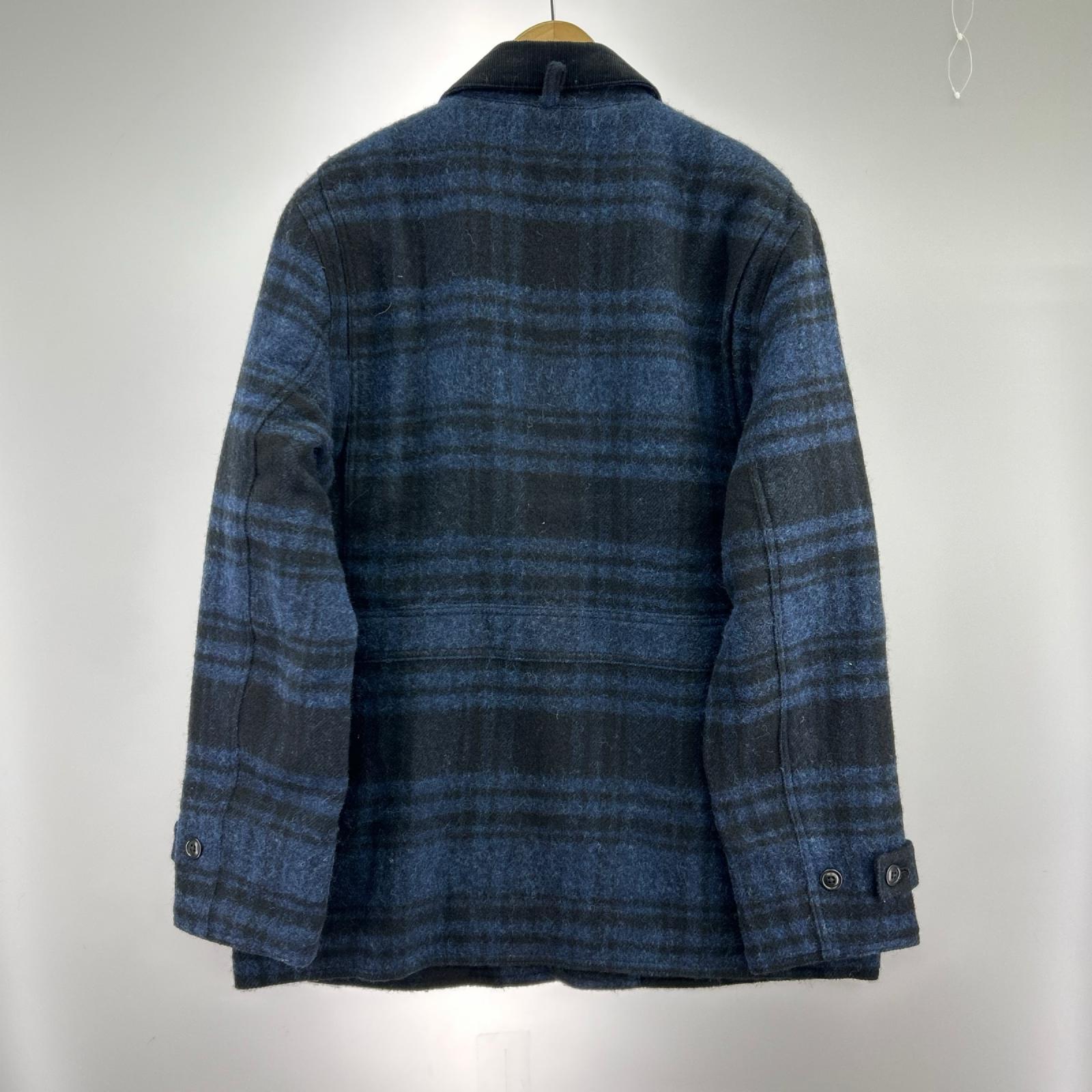 ジャケット Barn Jacket MOON社 ｳｰﾙ ﾁｪｯｸ 紺黒 (L) L