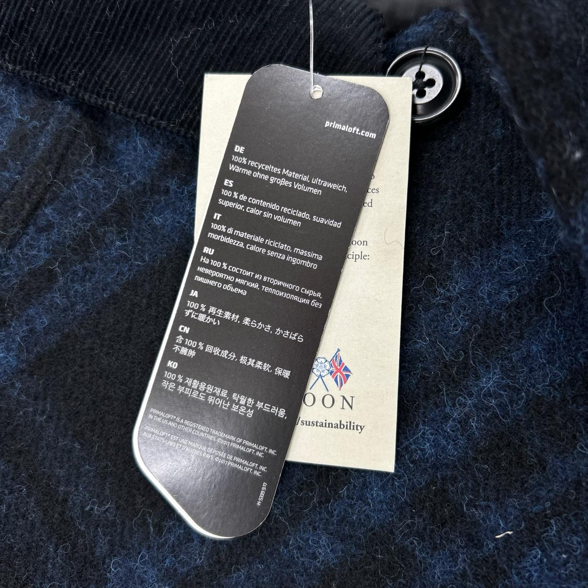 ジャケット Barn Jacket MOON社 ｳｰﾙ ﾁｪｯｸ 紺黒 (L) L