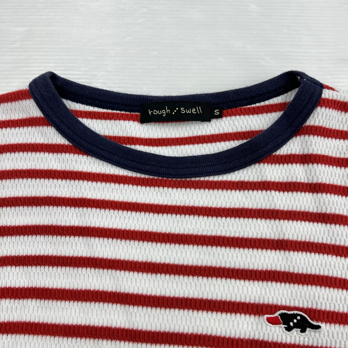 長袖Ｔシャツ rough&swell ﾎﾞｰﾀﾞｰ 赤白 (S) S
