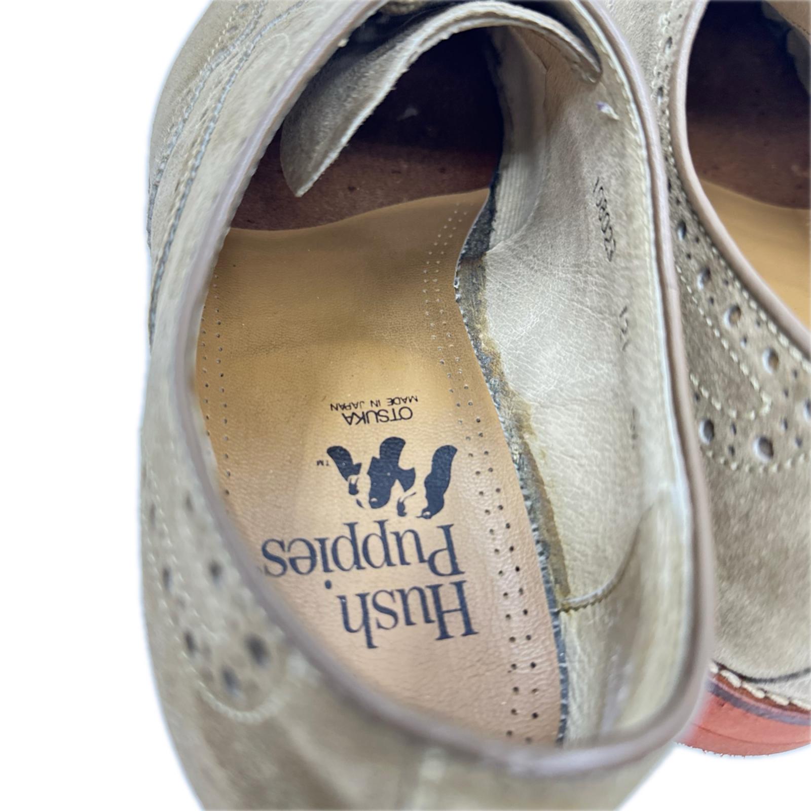 シューズ HUSH PUPPIES ウイングチップ スエード 茶 5 2/1 24cm (US6 UK5 1/2 EU38)