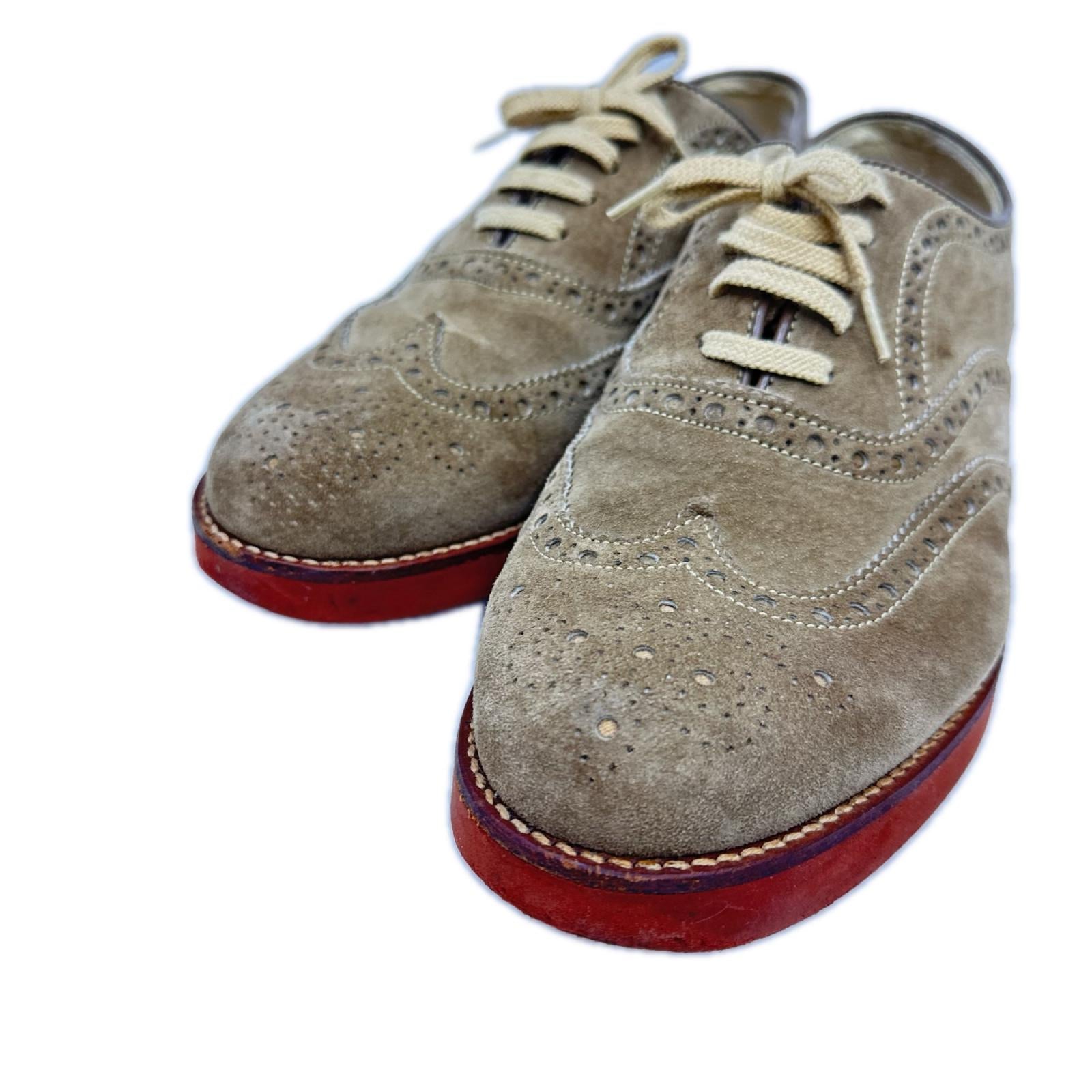 シューズ HUSH PUPPIES ウイングチップ スエード 茶 5 2/1 24cm (US6 UK5 1/2 EU38)