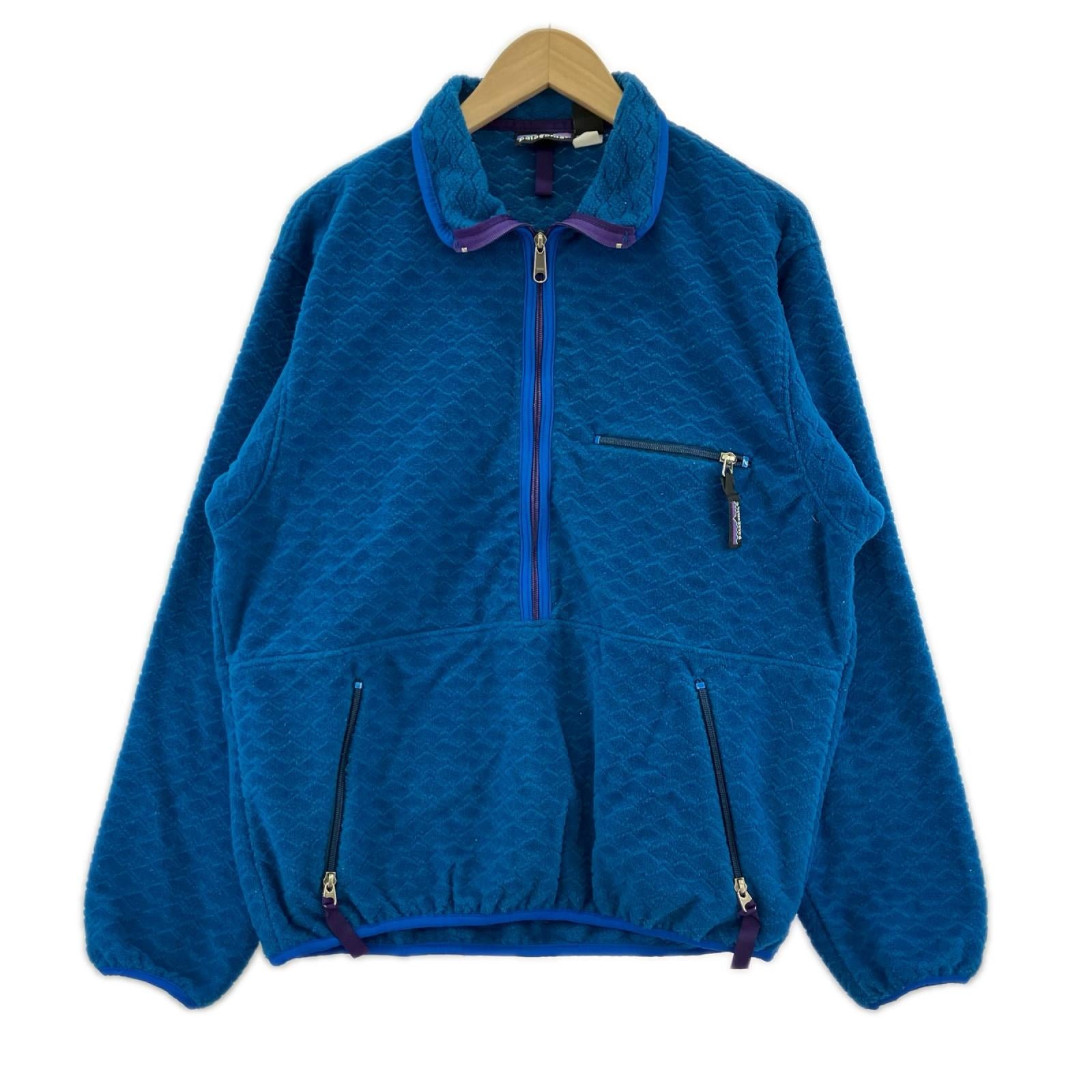 ジャケット 90s　usa製　ﾊｰﾌｼﾞｯﾌﾟﾌﾘｰｽ M ブルー