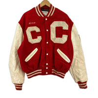 ジャケット DeLONG 90s 袖ﾚｻﾞｰｽﾀｼﾞｬﾝ ﾚｯﾄﾞ 44 レッド